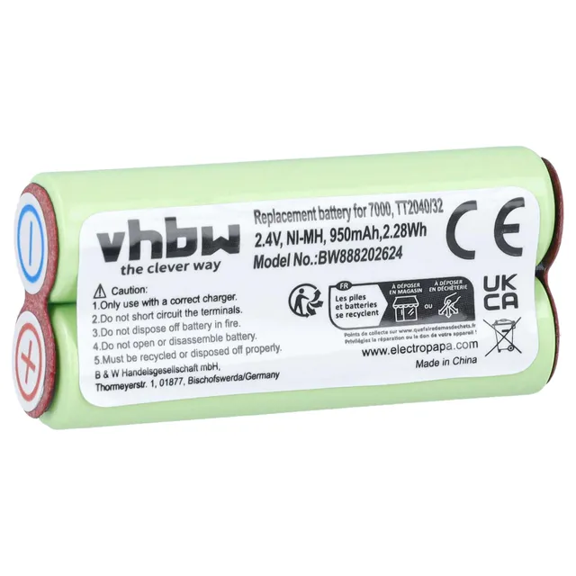 vhbw Batteria per Philips BG2040/34 950mAh NiMH
