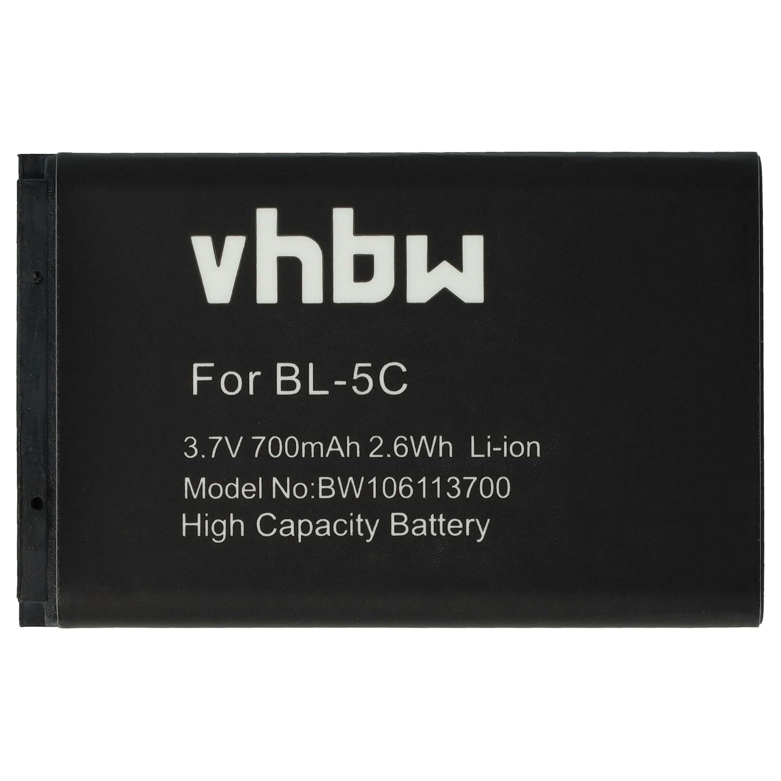 vhbw Batteria Smartphone Swisstone BBM BL-5C 700mAh