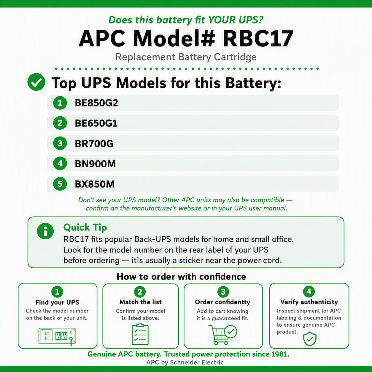 APC RBC17 batteria UPS piombo per BE700G-IT sigillata
