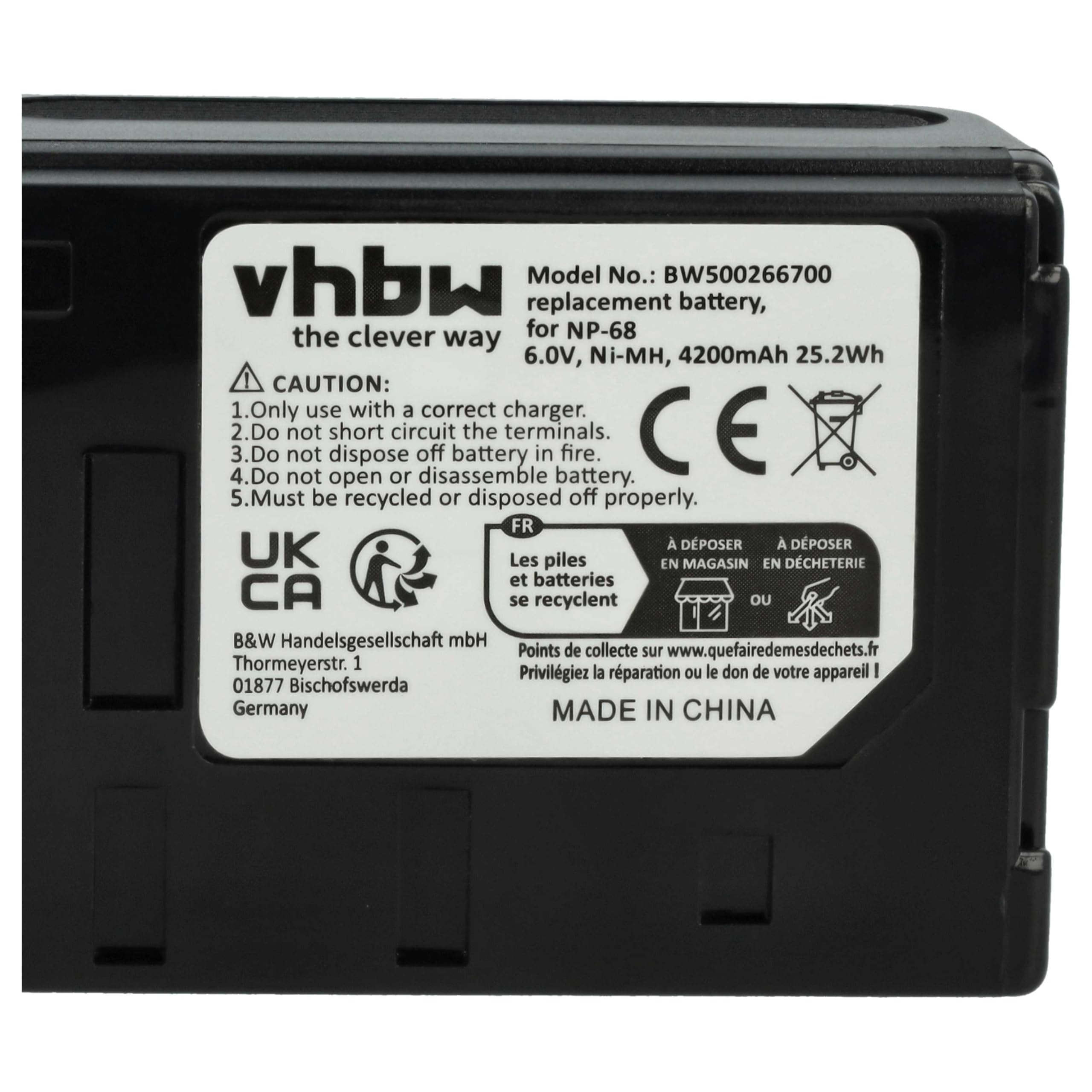 vhbw Batteria CCD-F150 fotocamera 4000mAh 6V NiMH