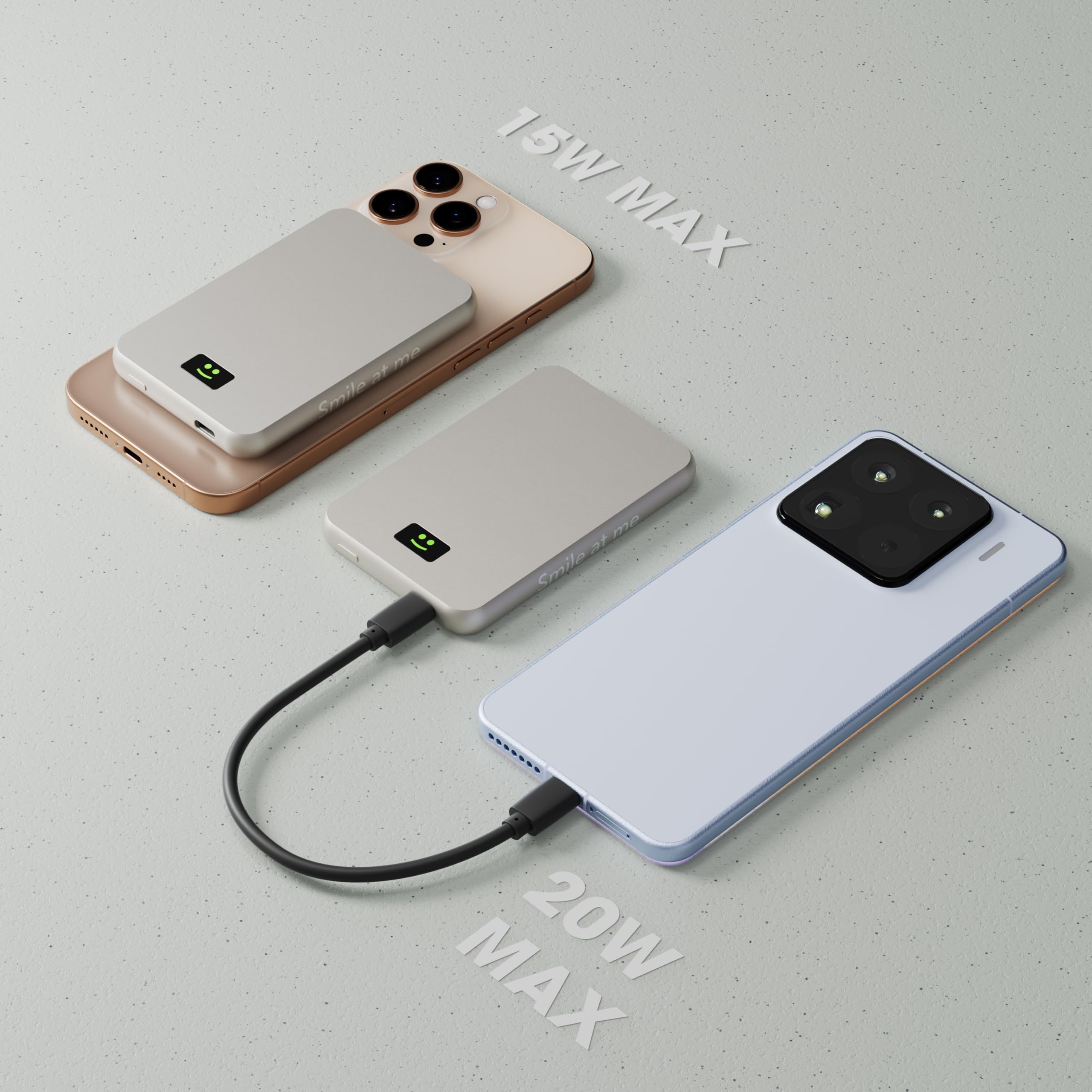 Xoopar Smile Power Bank 5000 mAh Grigio MagSafe