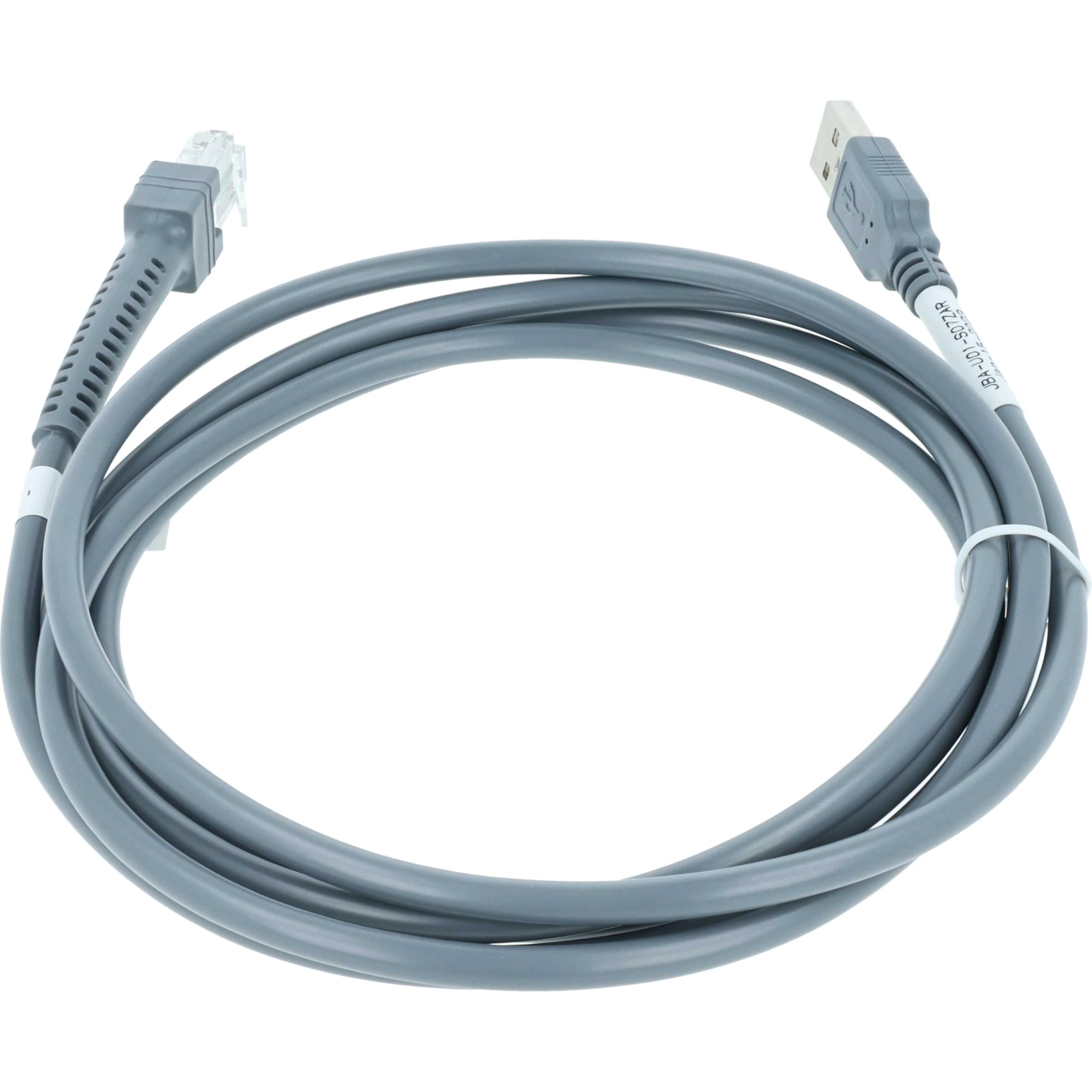vhbw Cavo Dati USB 2.0 a RJ45 per Zebra DS2208 Grigio 2 m