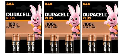 Duracell Plus pile AAA alcaline 12 pezzi lunga durata