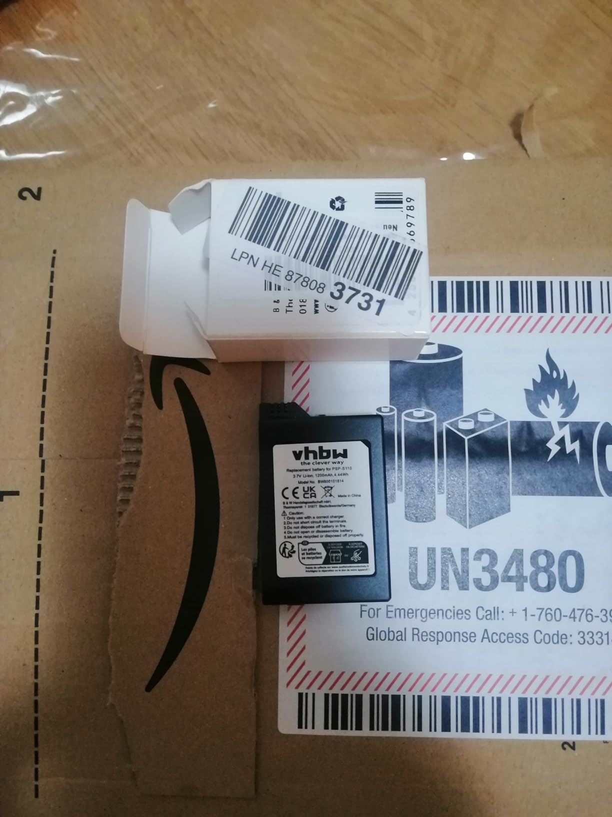 vhbw PSP-S110 batteria console PSP-2000 1200mAh 1 pezzo