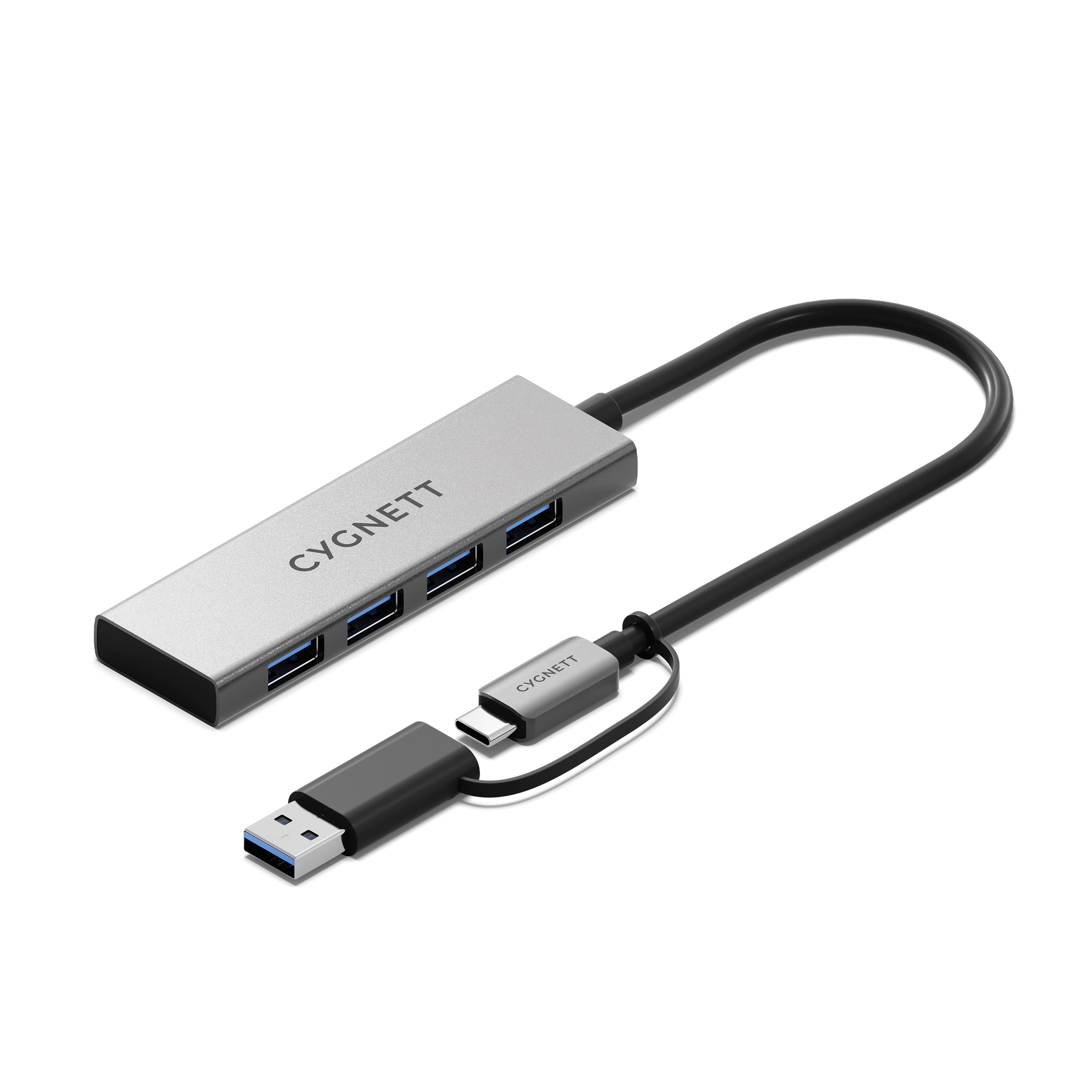 Cygnett Hub USB-C a USB-A 4 in 1 Alluminio 4 Porte