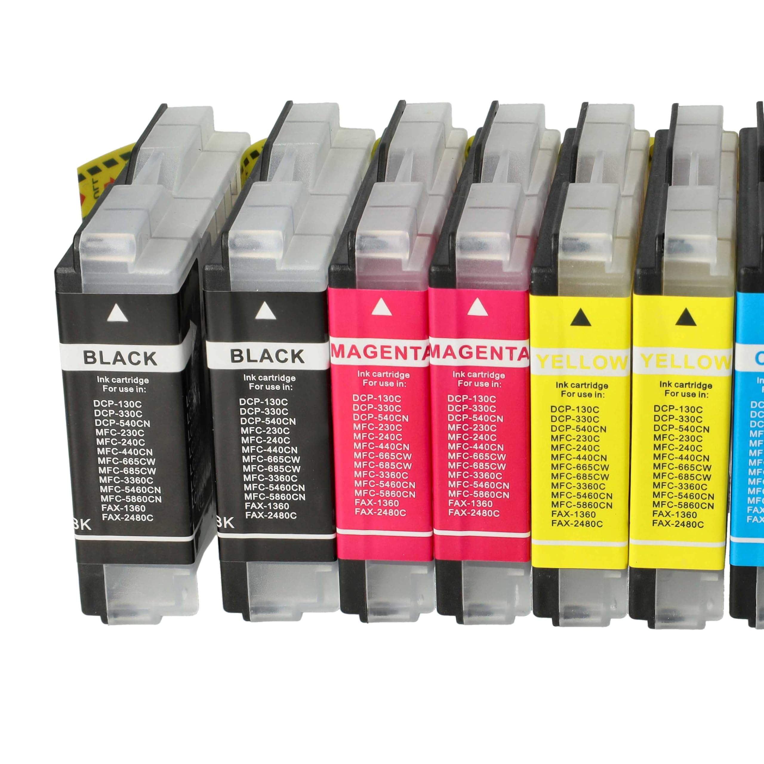 vhbw Cartucce stampante LC-970 LC-1000 10 pezzi per Brother