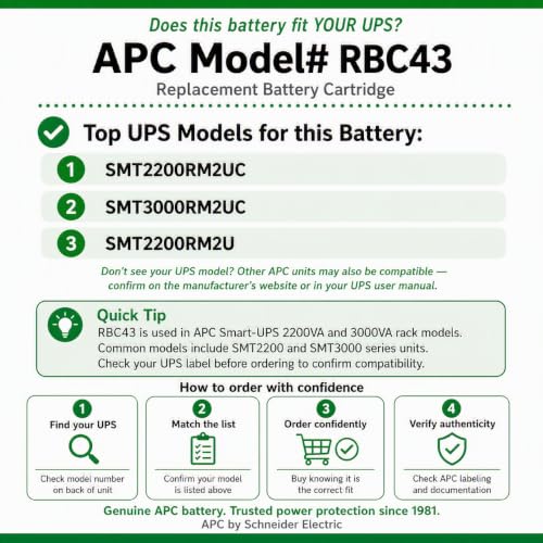 APC RBC43 batteria UPS 48V 10Ah Smart-UPS hot-swap