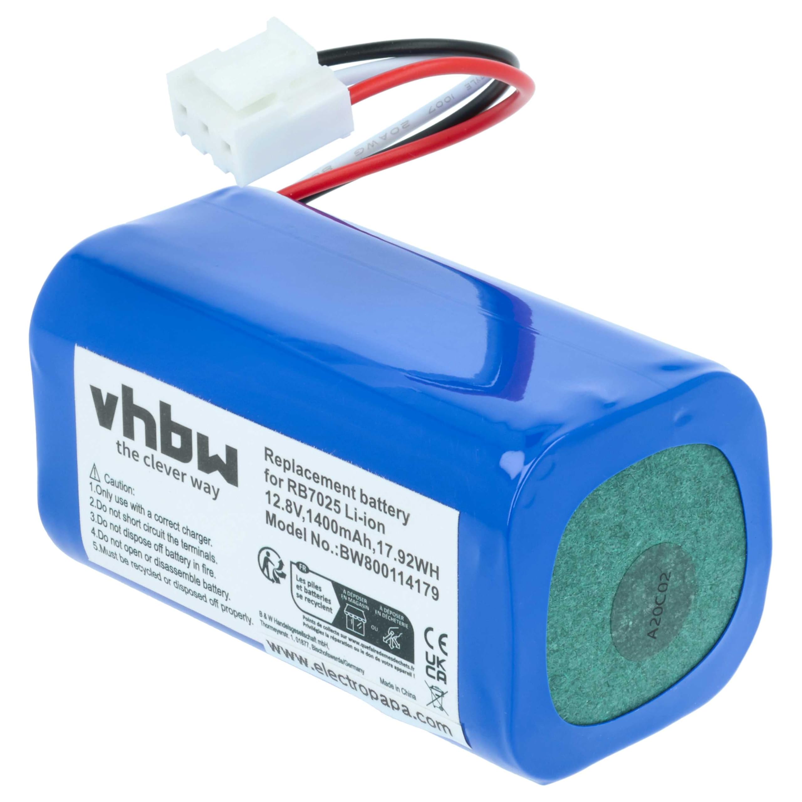 vhbw Batteria Chill RB 7025 robot aspirapolvere 1400mAh Li-Ion