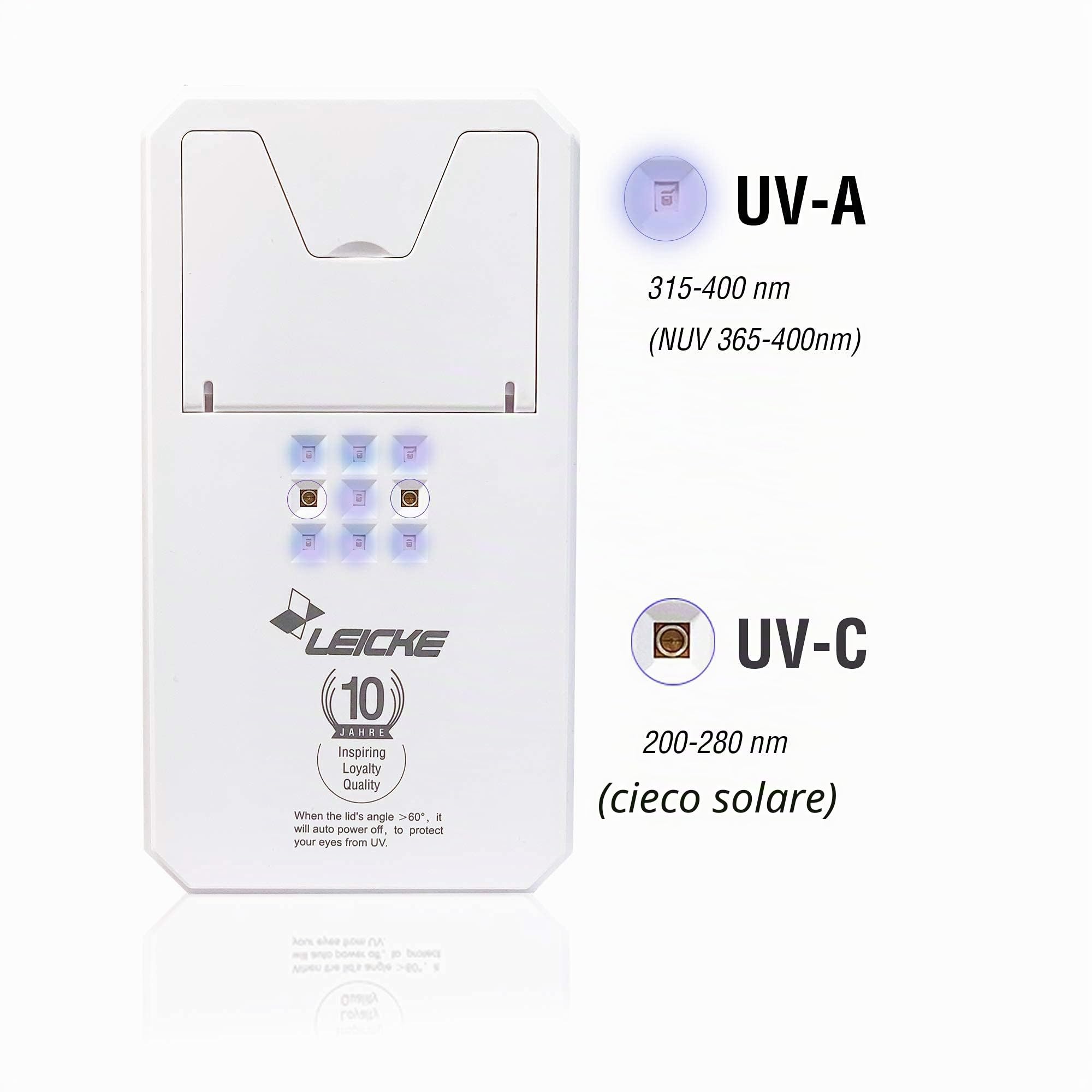 Leicke Sterilizzatore UV Smartphone con Ricarica Wireless