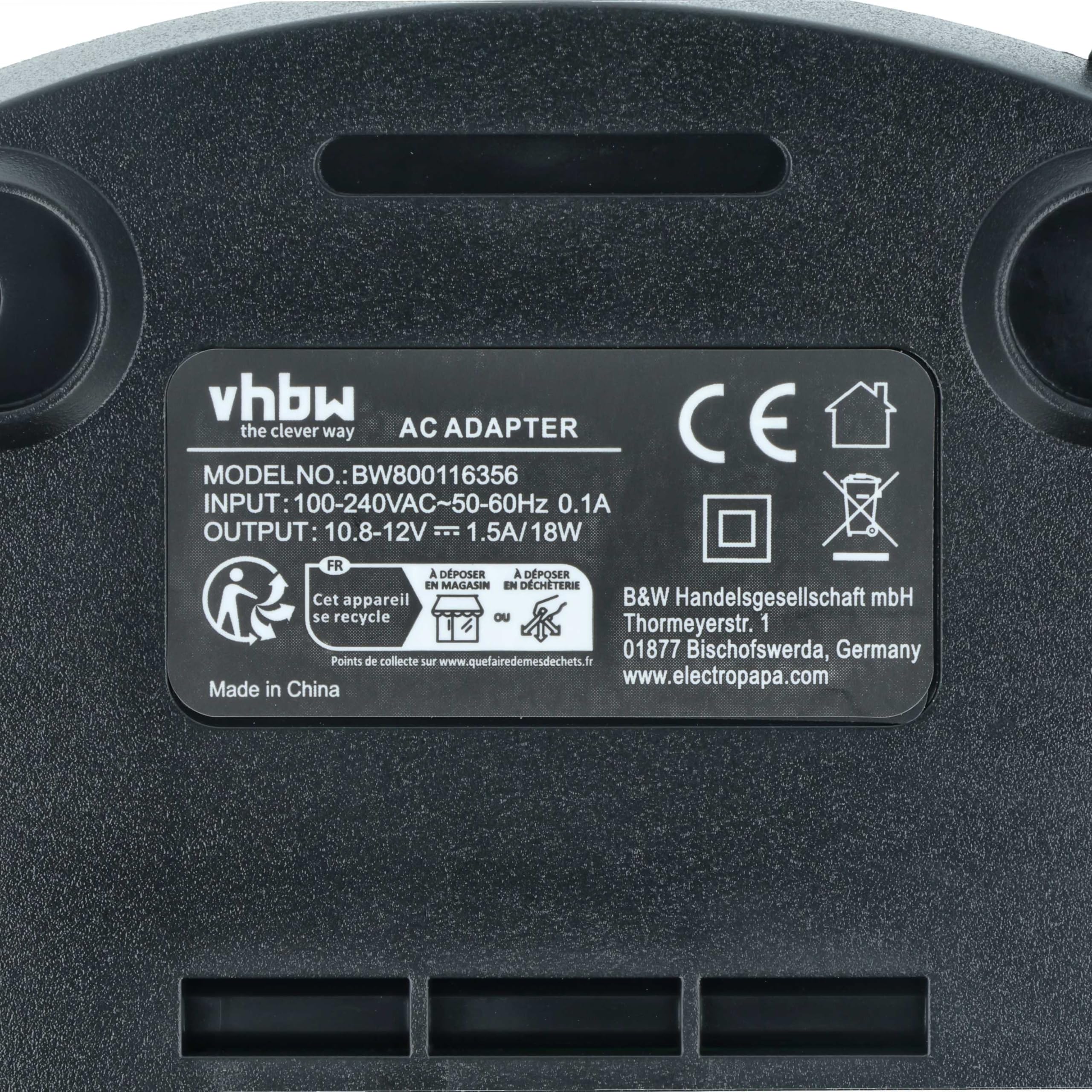 vhbw Caricabatterie Tipo 2 per Bosch 10.8V utensili Li-Ion
