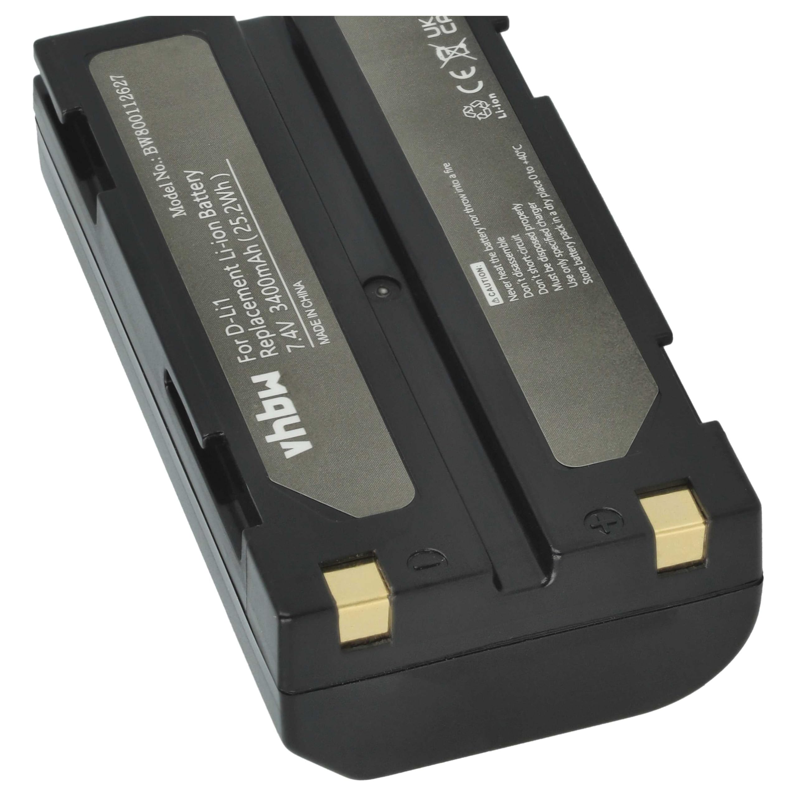vhbw D-Li1 batteria fotocamera 3400mAh 7,4V