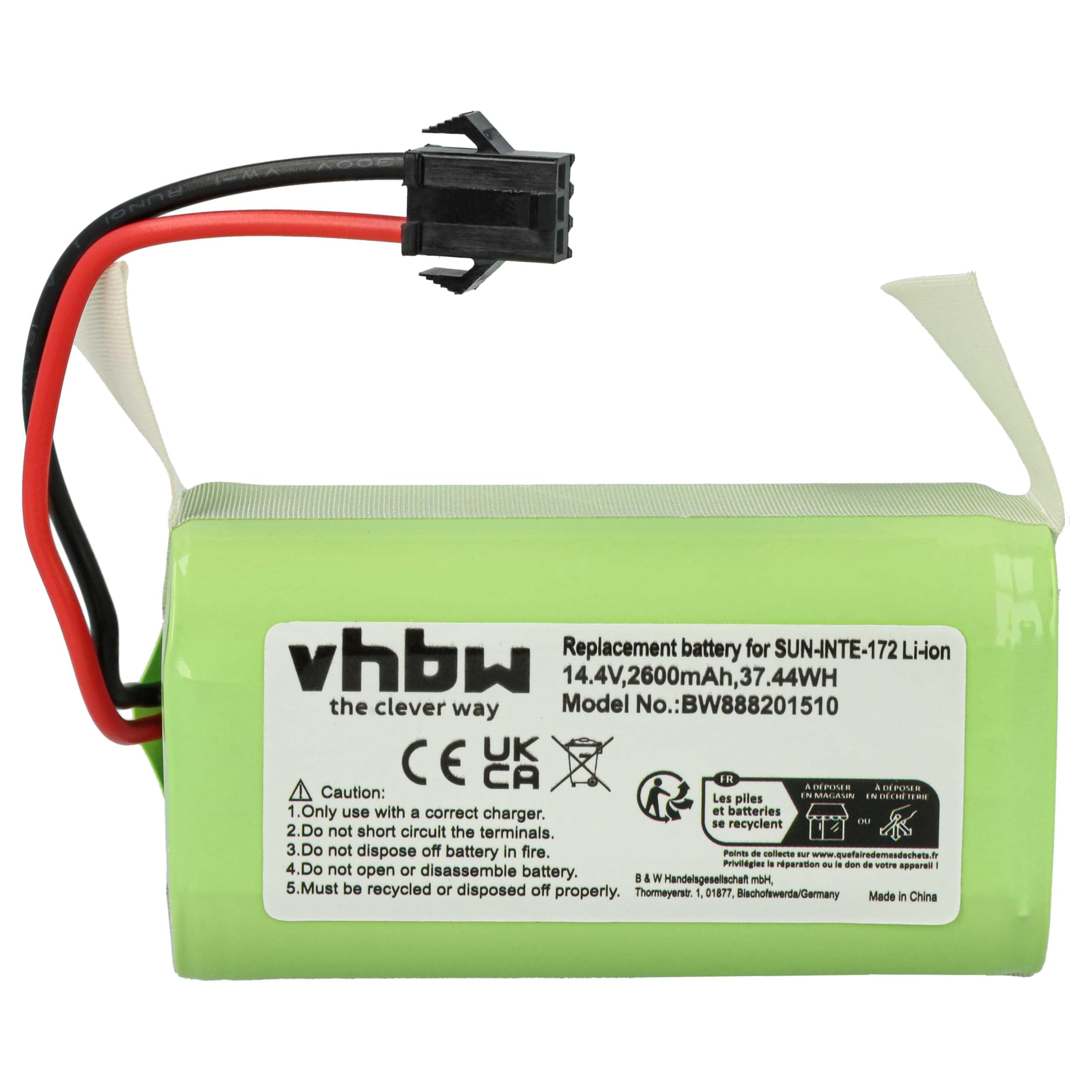 vhbw Batteria Venga VG RVC 3000 Robot 2600mAh 14,4V