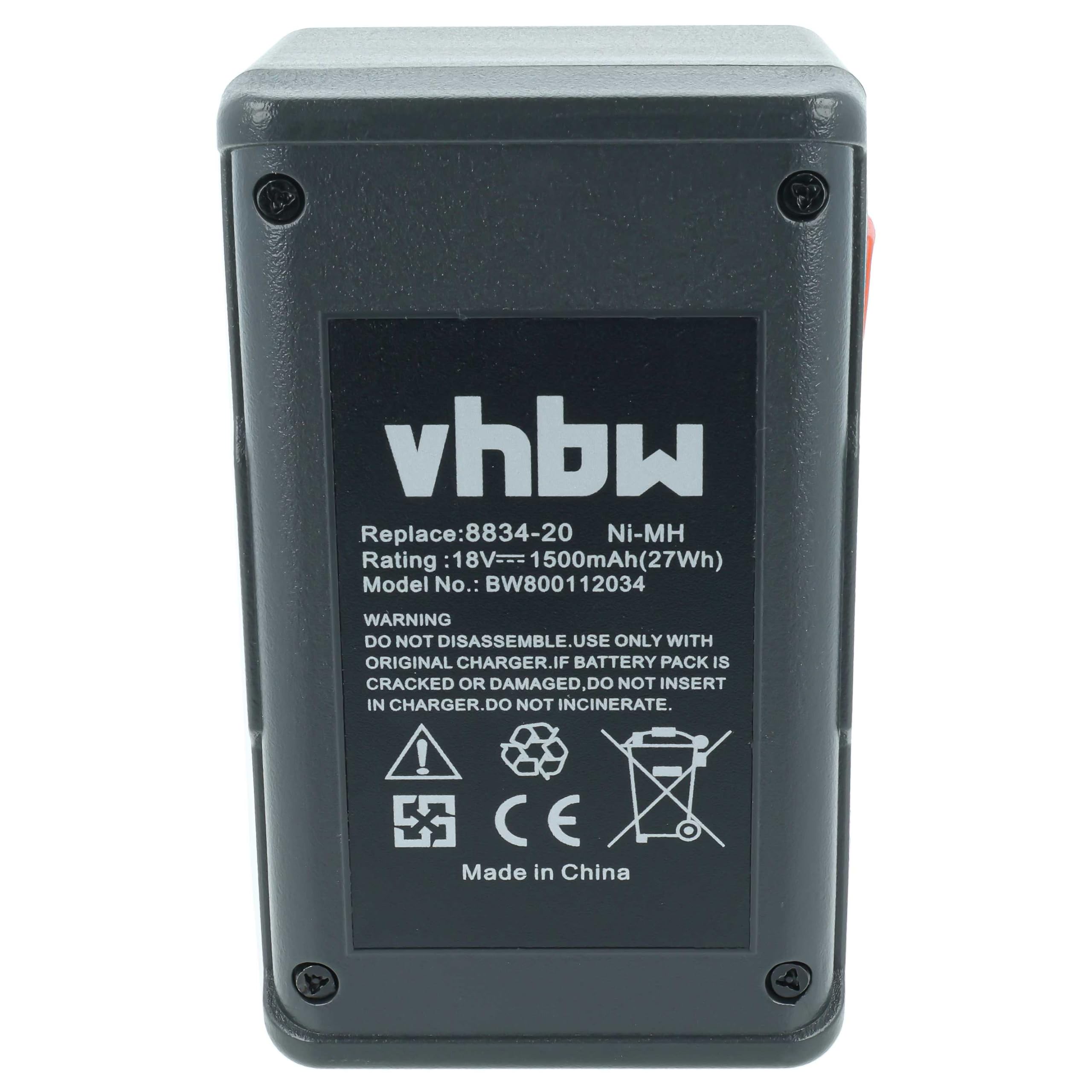 vhbw Batteria NiMH 18V 1,5Ah per Gardena SmallCut 300/23