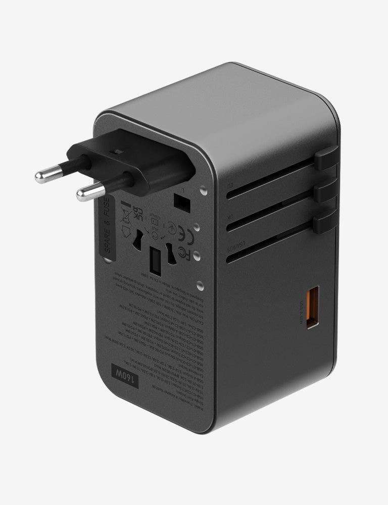 Energea TravelWorld GaN160 adattatore viaggio Gunmetal