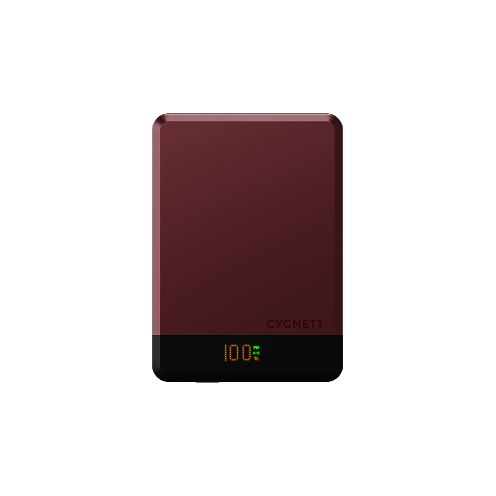 Cygnett MagSlim power bank wireless magnetico 10000mAh cherry