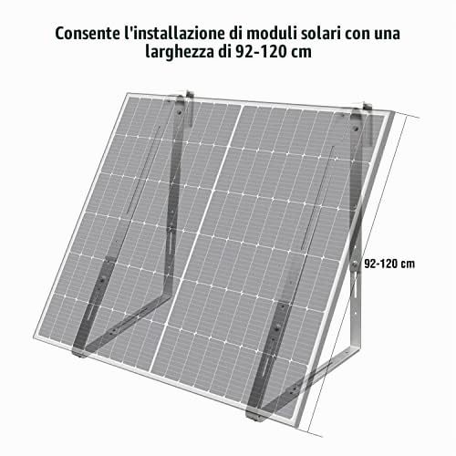 Leicke Supporto pannello solare balcone alluminio lungo