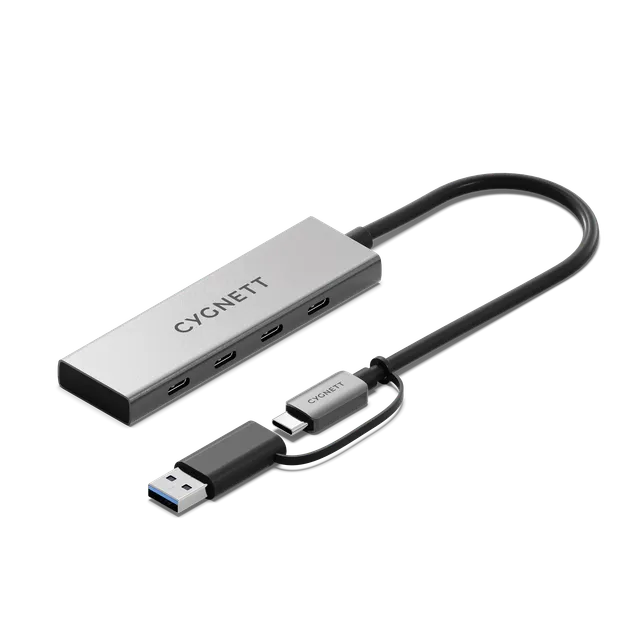 Cygnett Hub USB-C 4-in-1 Hub 4 Porte USB-C Alluminio