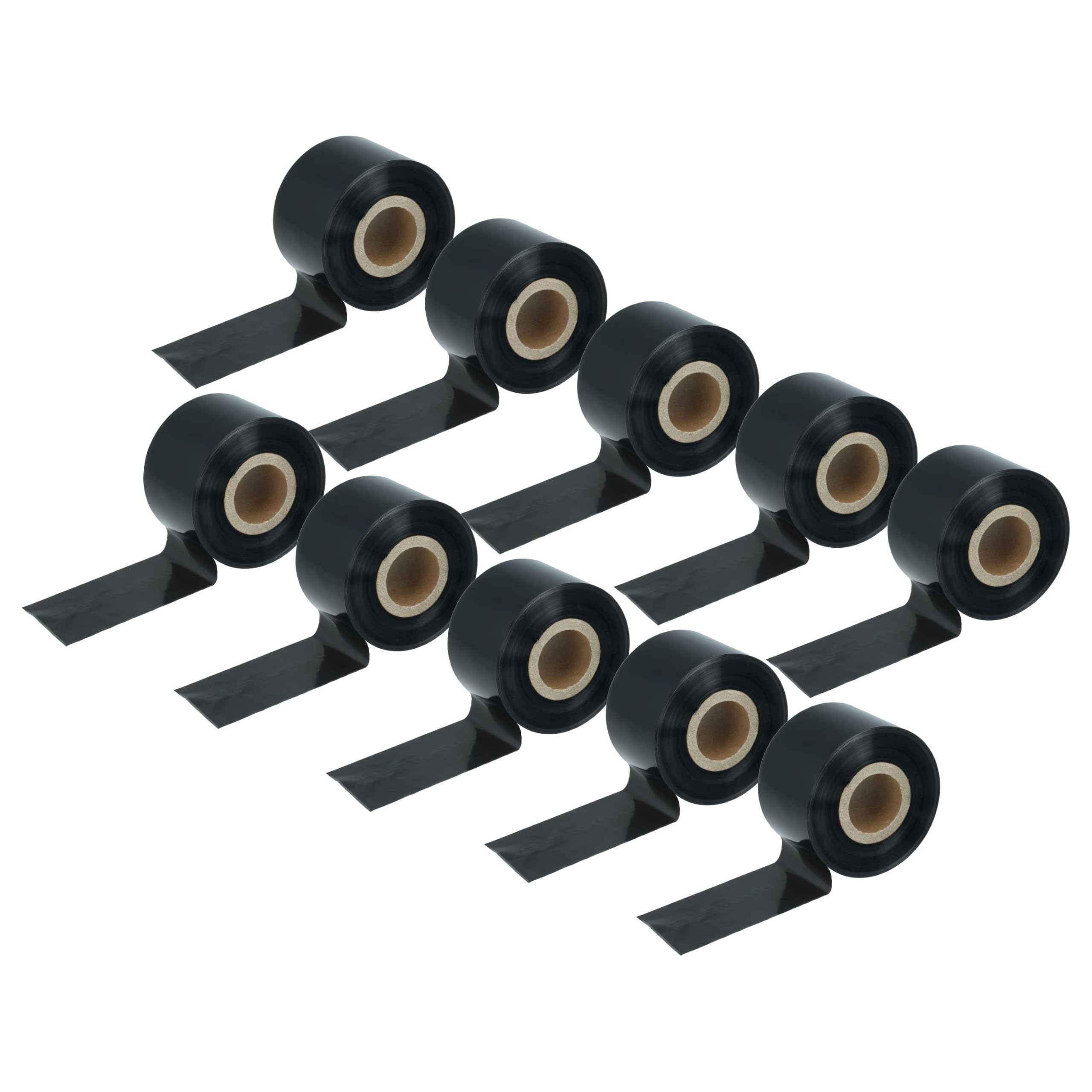 vhbw nastro termico 40mm x 300m 10 pezzi cera nero