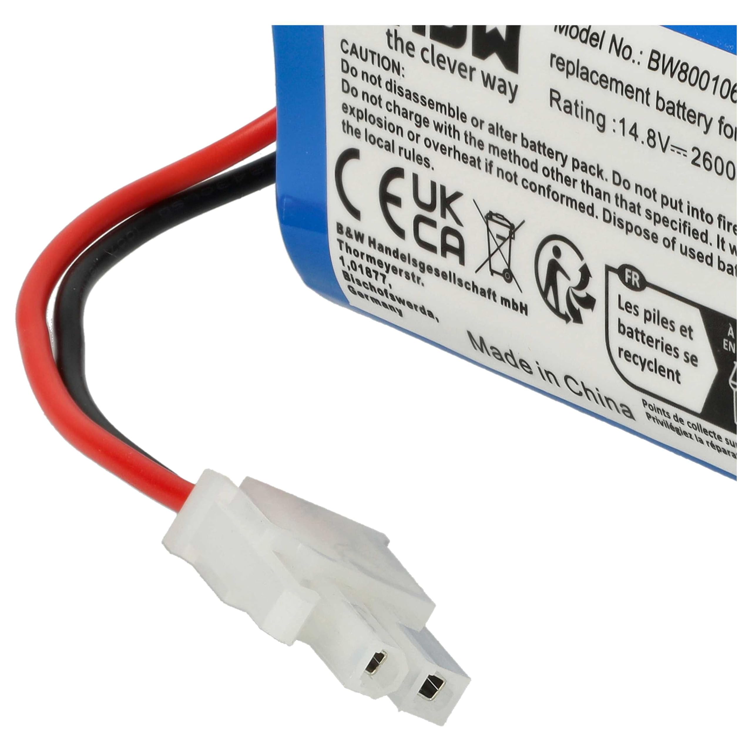 vhbw Batteria per Dibea D960 GT200 2600mAh 14,8V