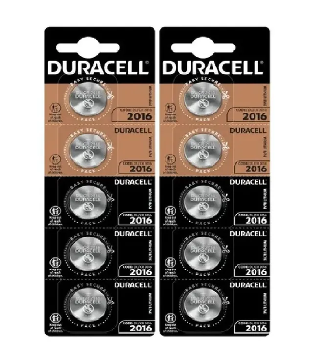 Duracell 2016 pile a bottone litio 10 pezzi lunga durata