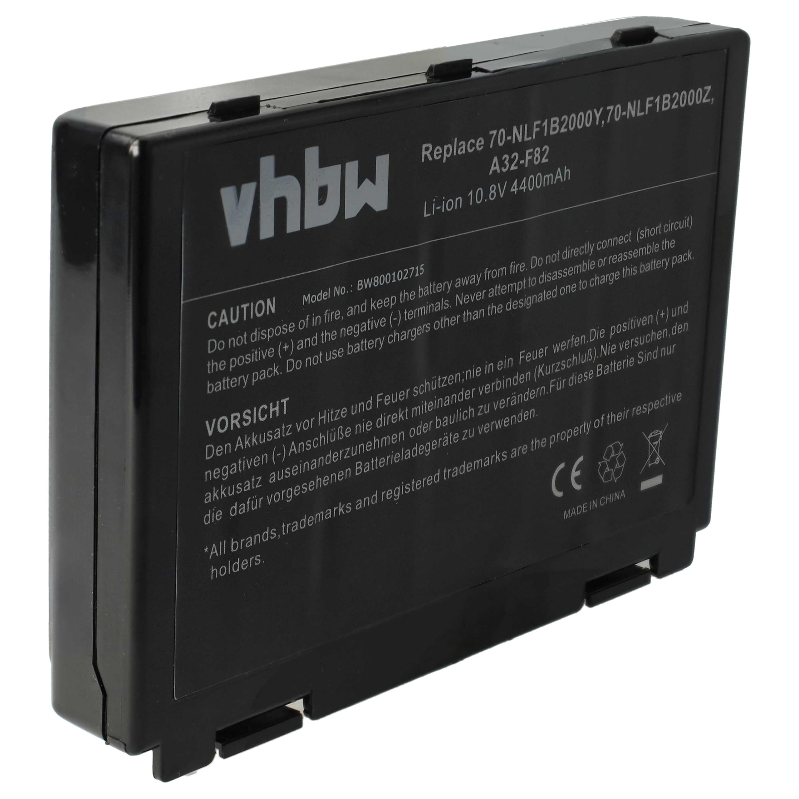 vhbw A32-F82 batteria notebook Asus 4400mAh 11,1V