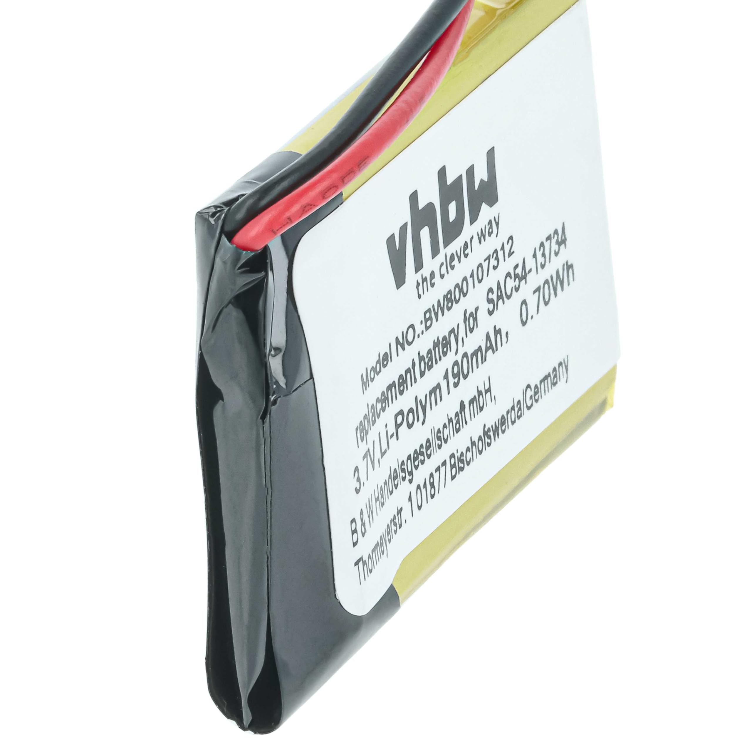 vhbw SAC54-13734 batteria collare 190mAh 3,7V