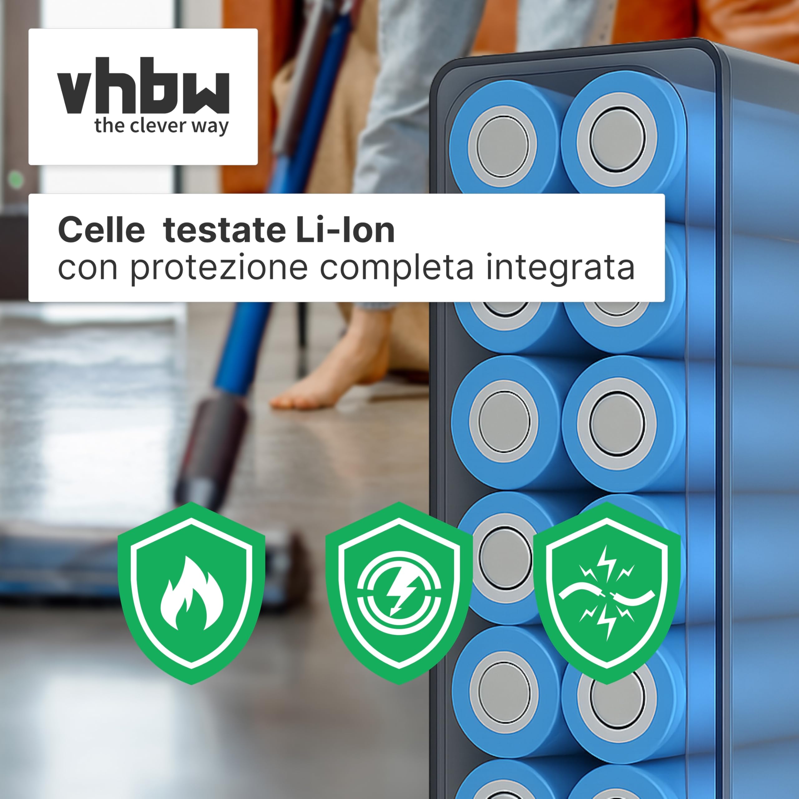 vhbw Batteria Li-Ion 3600mAh 25,2V per Dyson V15 Detect SV22