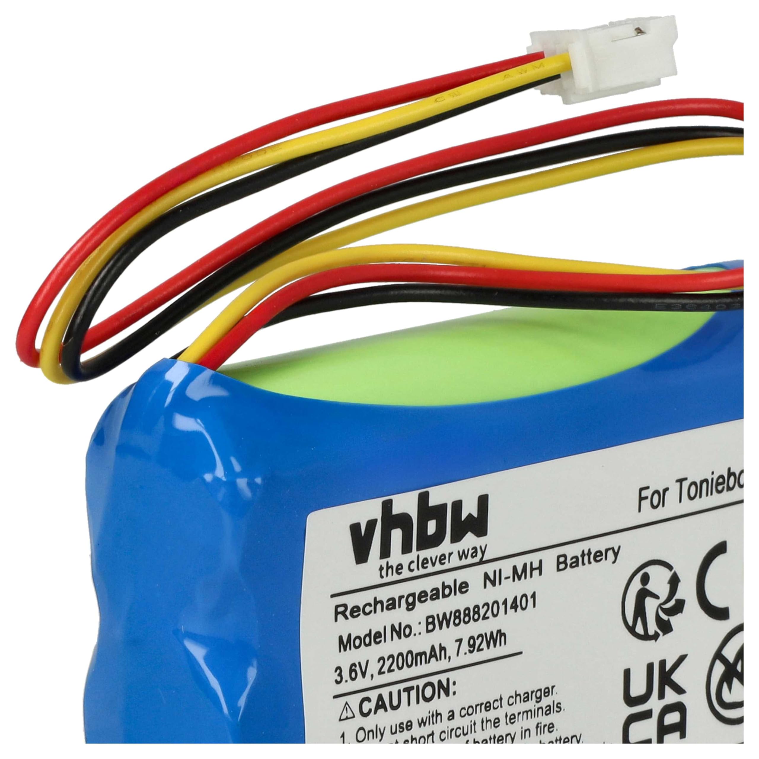 vhbw Batteria radio bambini per tonies Toniebox 2200mAh NiMH