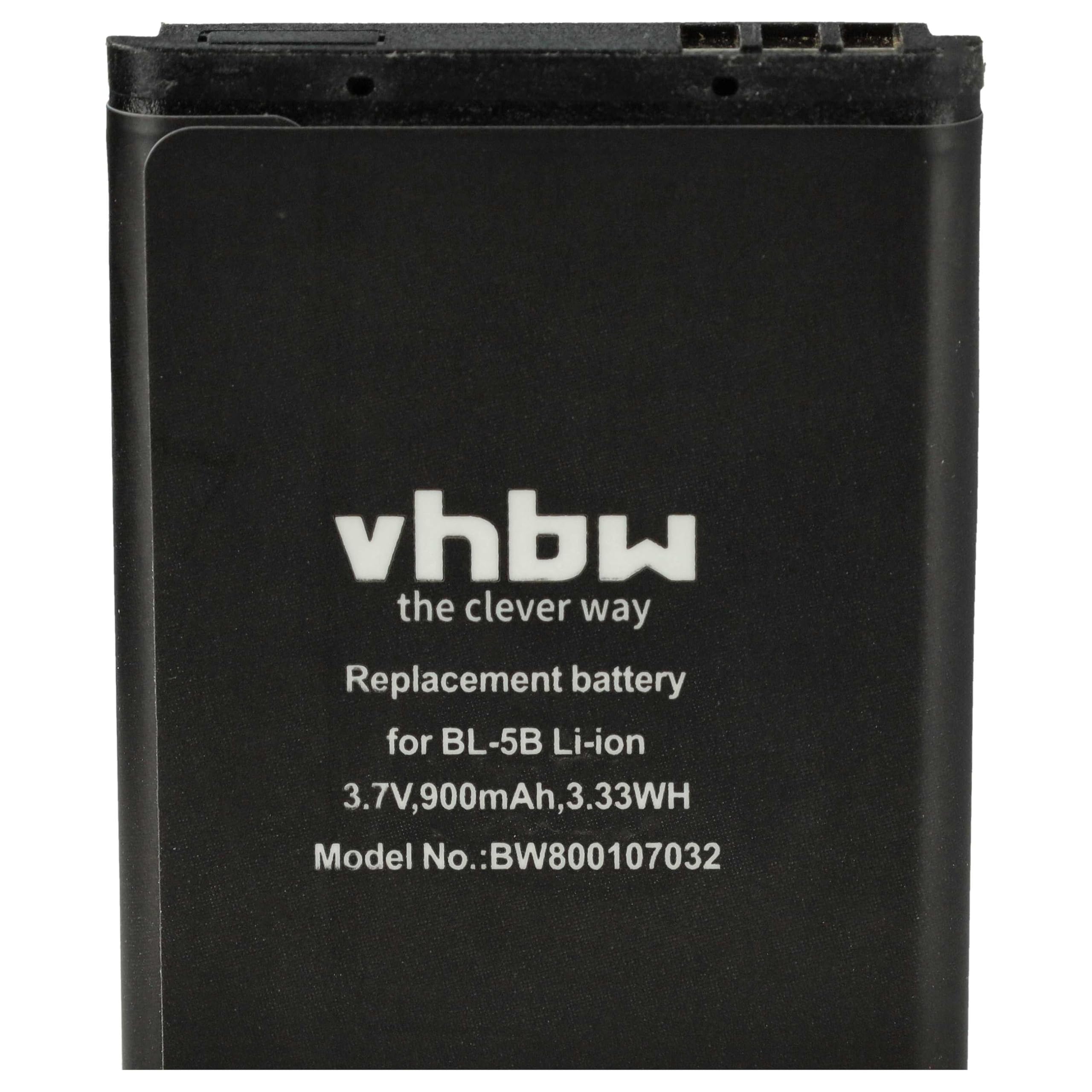 vhbw Batteria smartphone BL-5B 900mAh per Nokia