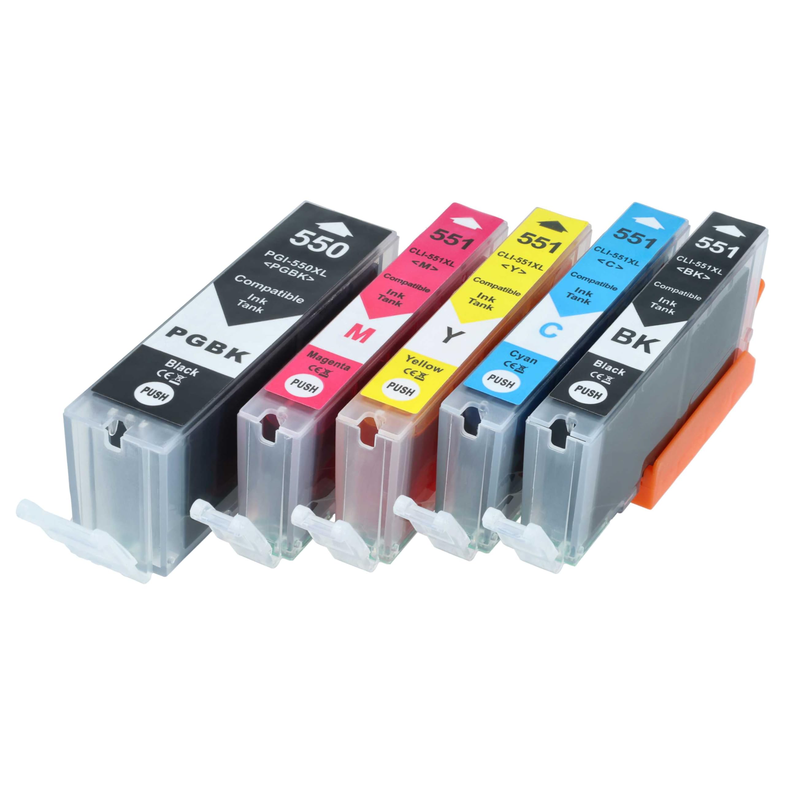 vhbw Set 5 Cartucce CLI-551 PGI-550 per Canon Pixma IP7250
