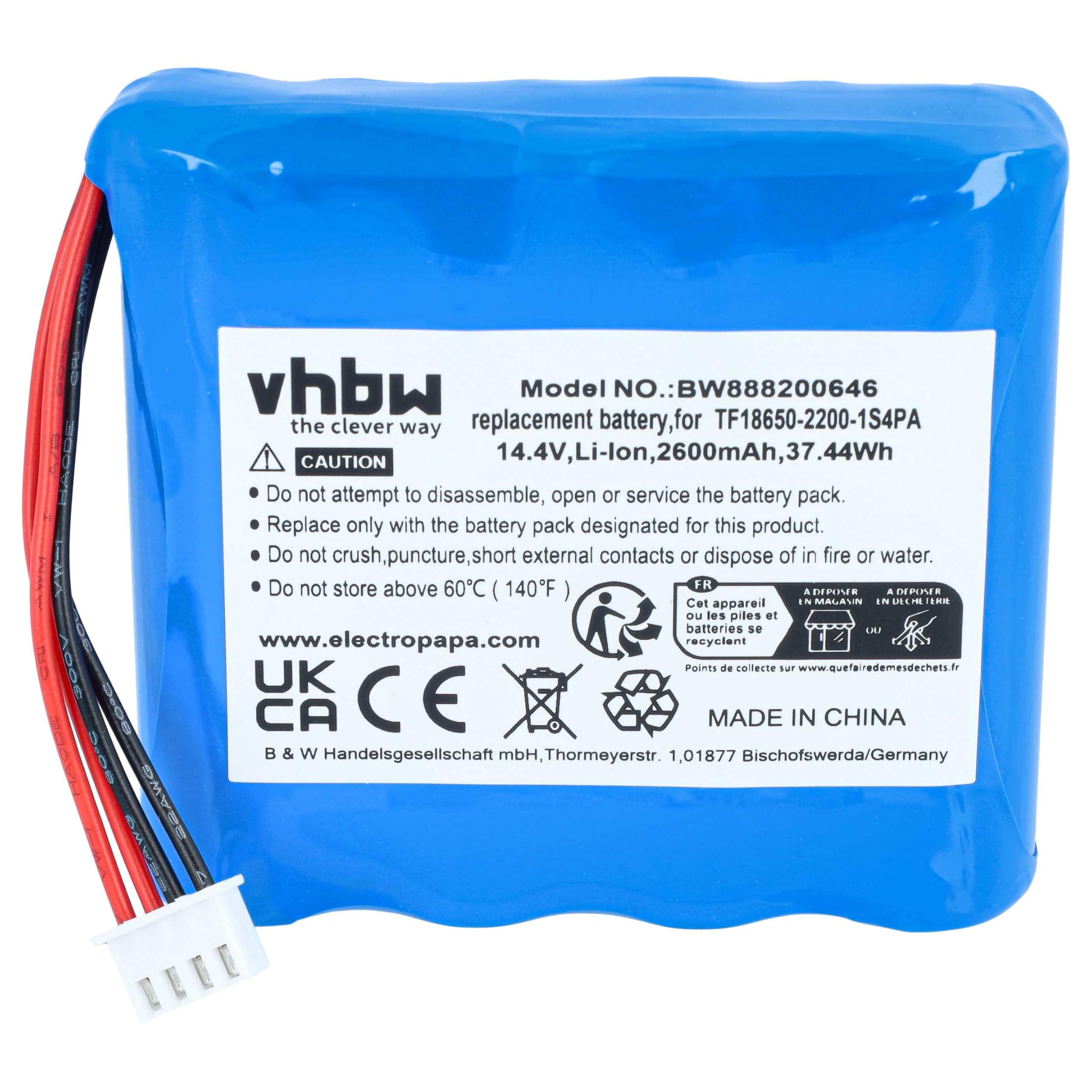 vhbw Batteria per Marshall Kilburn 14,4V 2600mAh Li-Ion