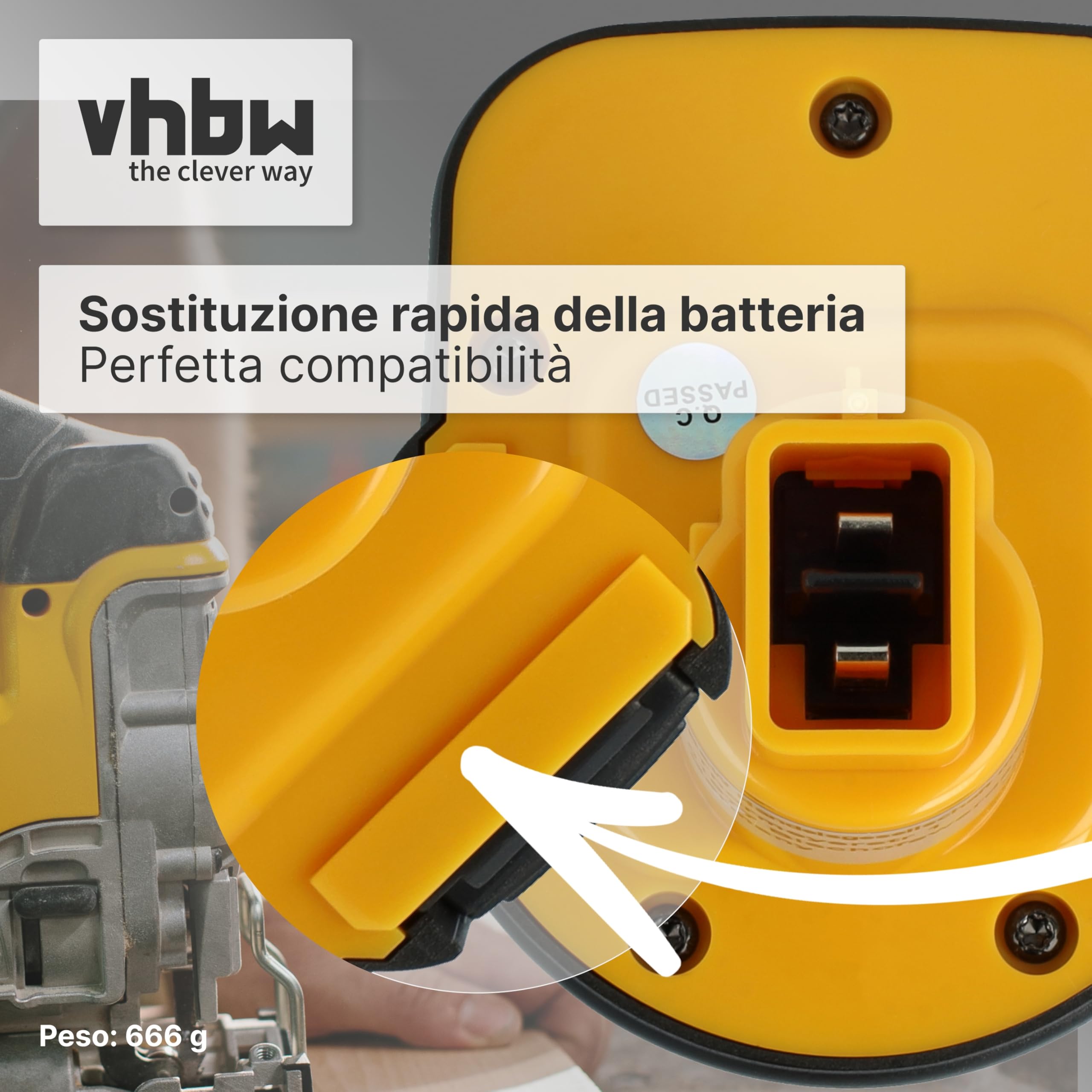 vhbw Batteria A9252 12V per Utensili NiMH 3000mAh 36Wh