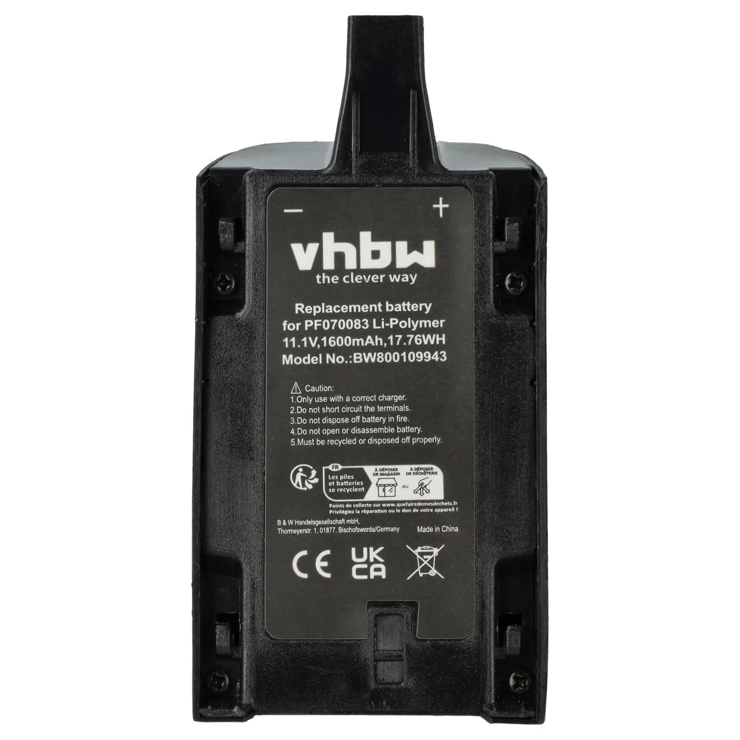 vhbw Batteria Bebop Drone 3.0 Skycontroller 1600mAh Li-Po