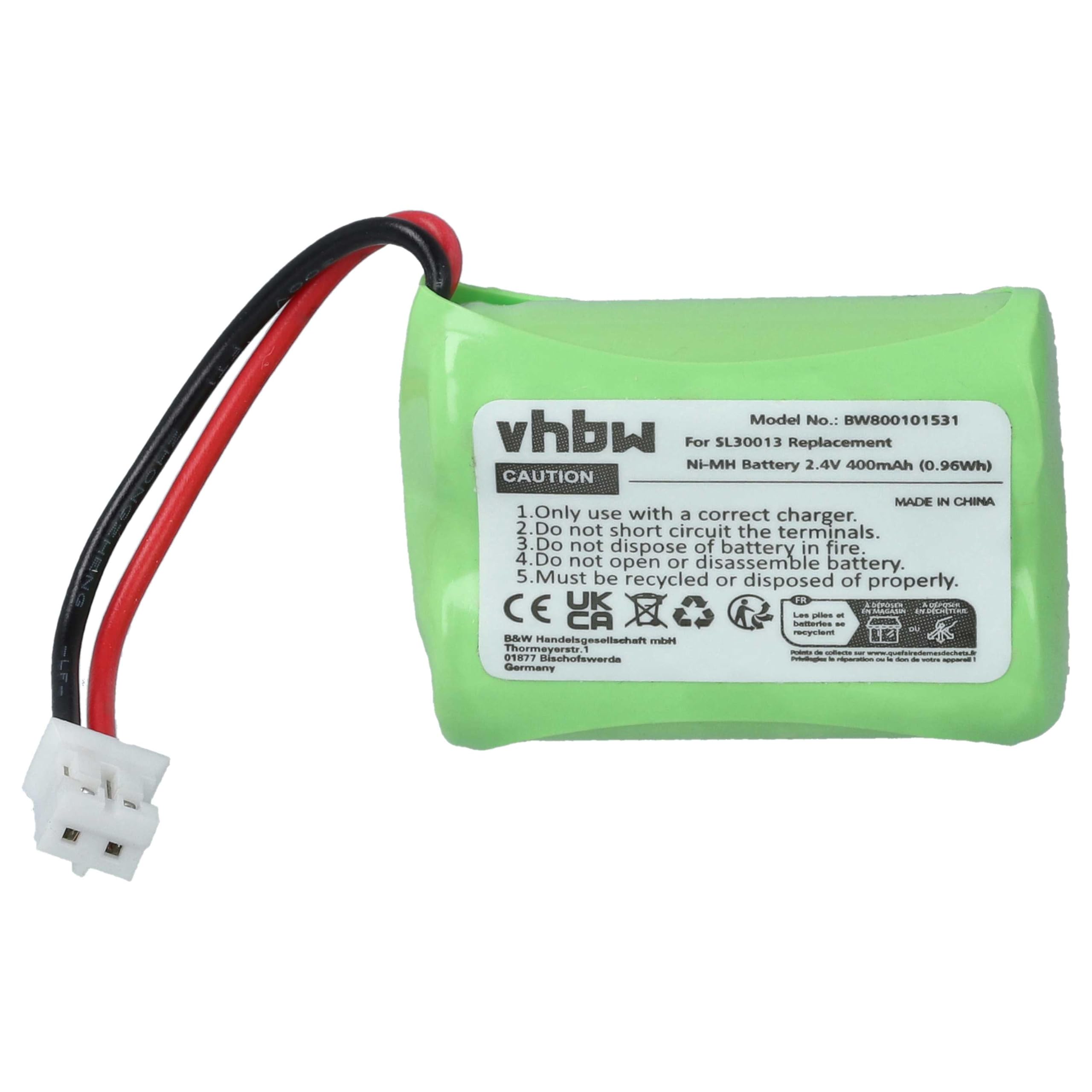 vhbw Batteria cordless per Audioline DECT 7500 400mAh 1x NiMH