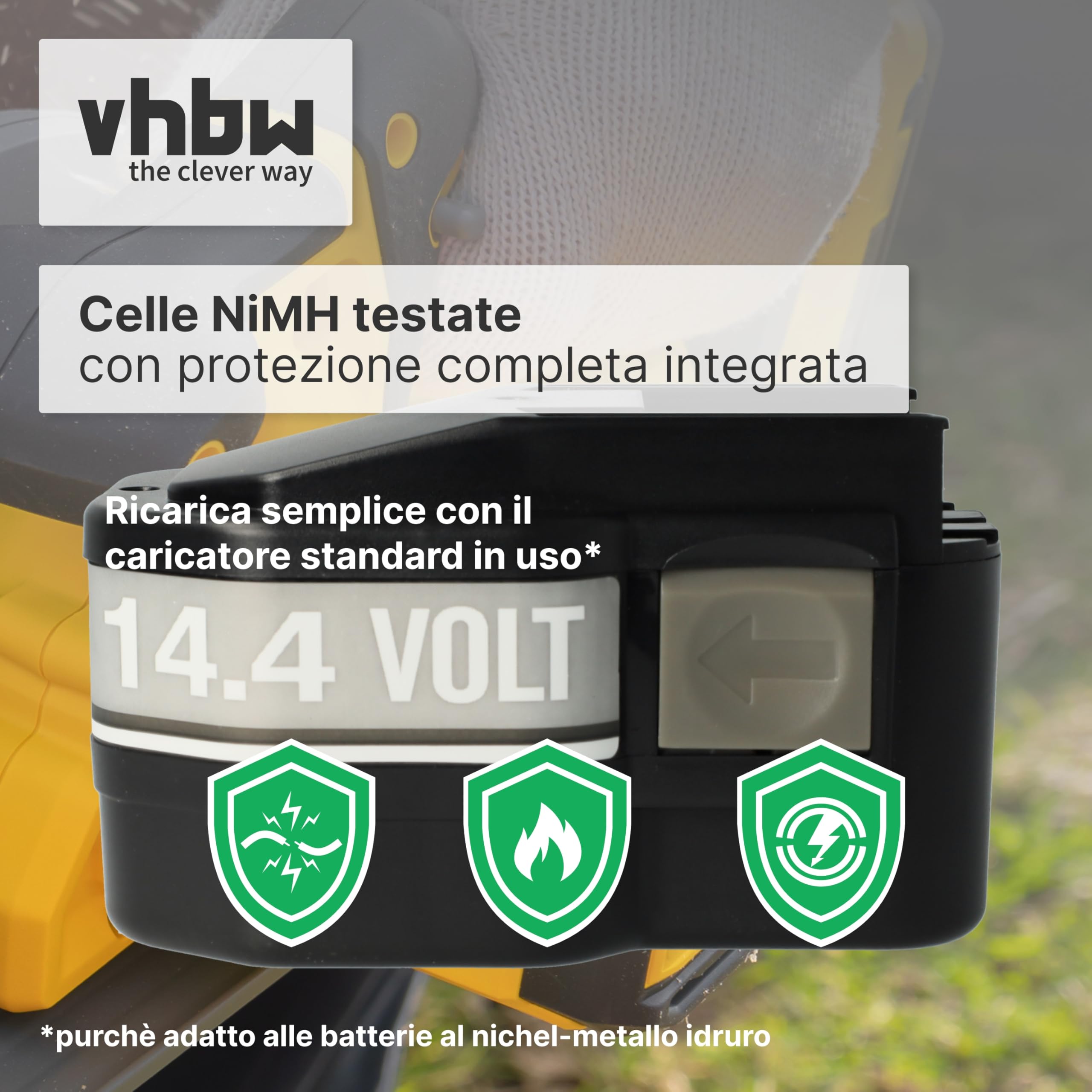 vhbw NiMH batteria 3300mAh 14,4V per Fromm P322