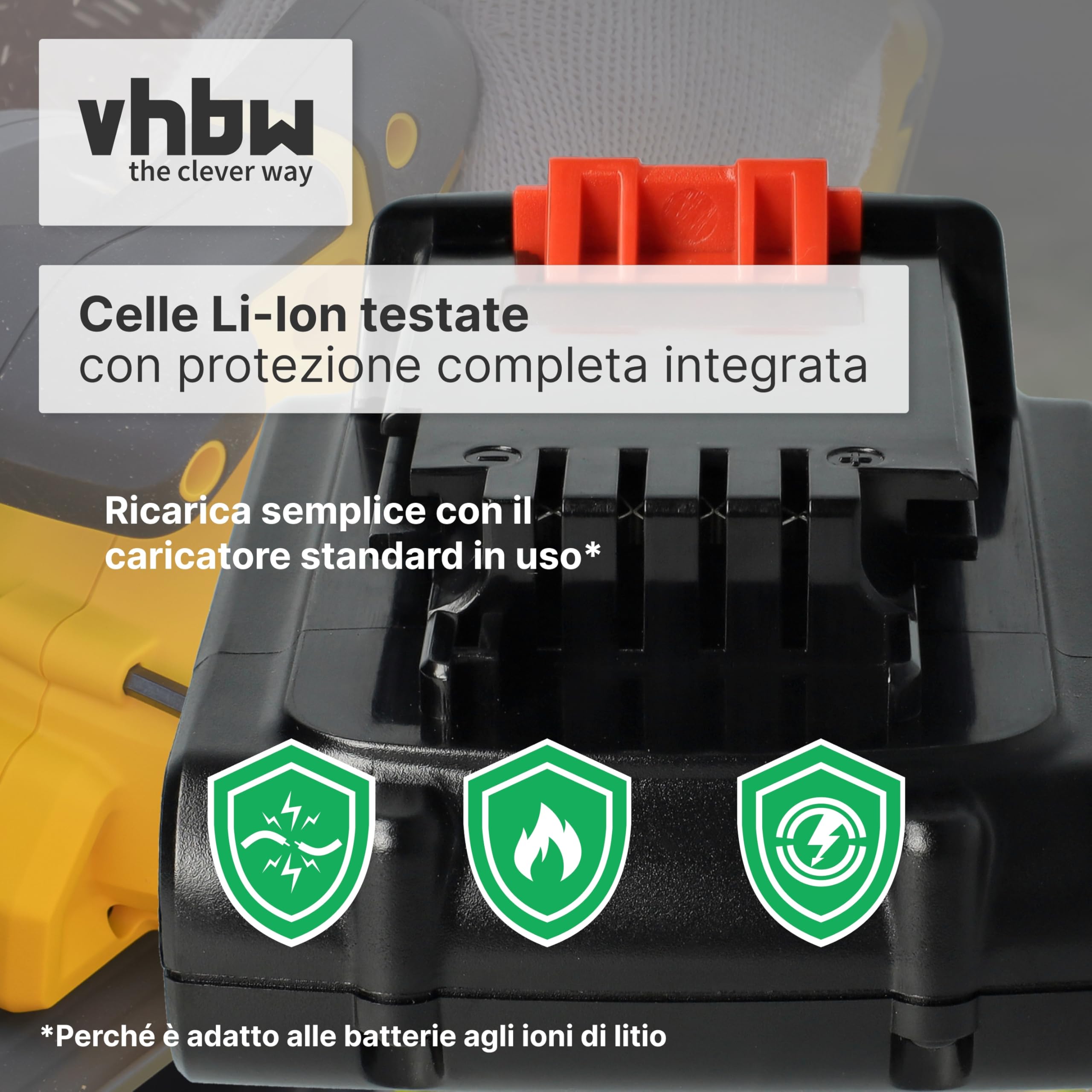 vhbw Batteria Utensili 18V 2000mAh per Black+Decker BL1318