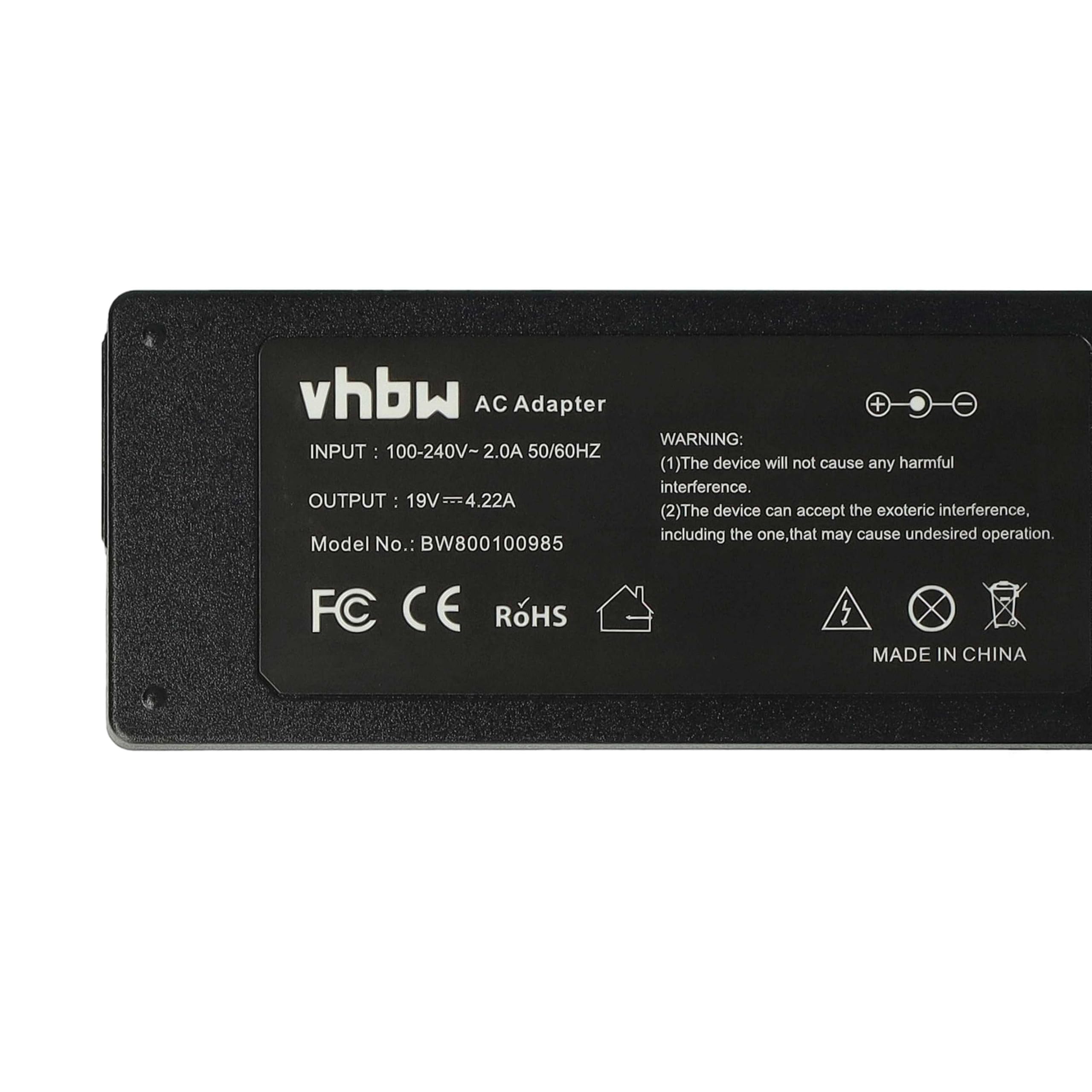 vhbw alimentatore notebook 80W per Fujitsu Lifebook 19V