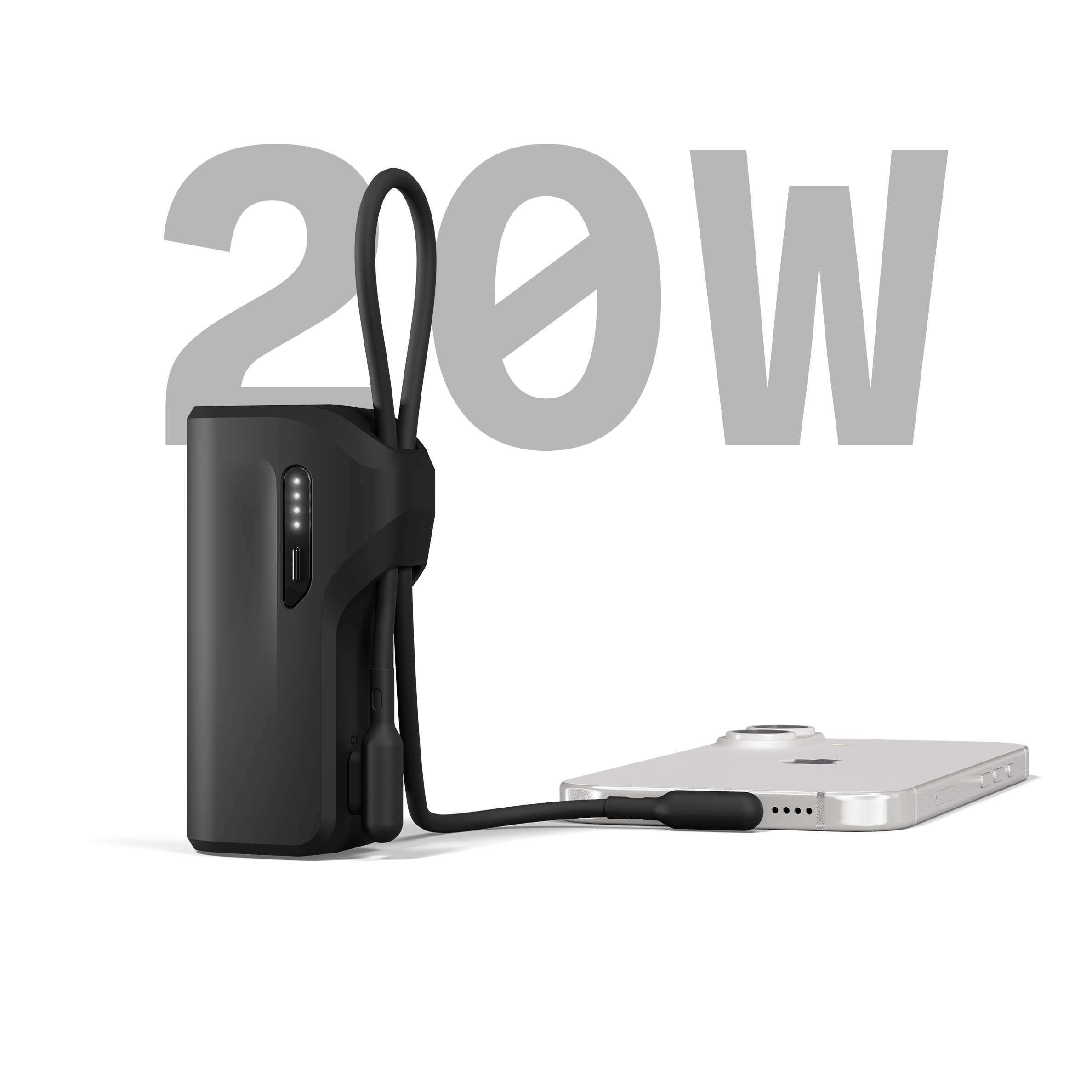 Cygnett Thumboost 5K power bank 5000mAh nero con cavo