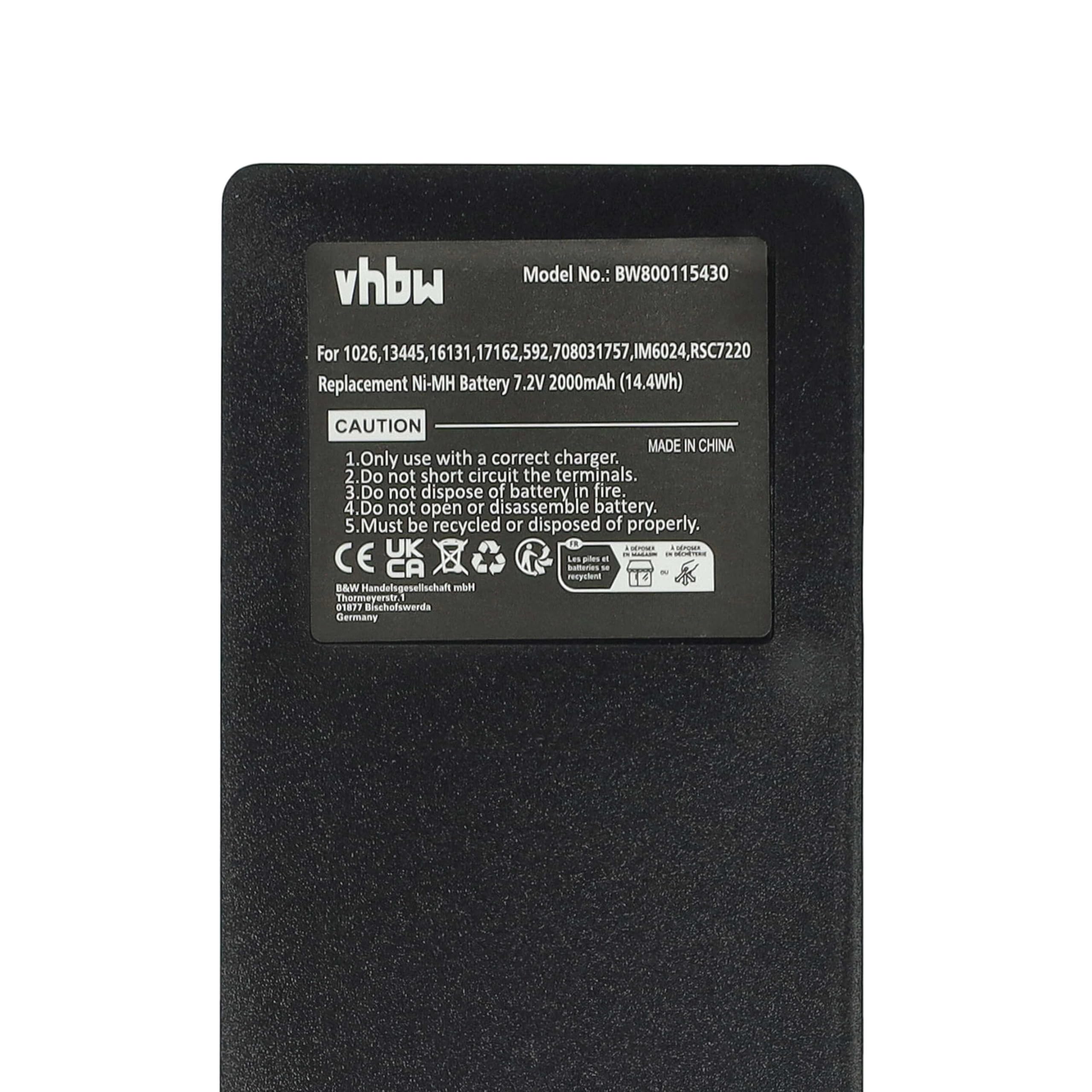 vhbw Batteria Radiocomando 7,2V 2000mAh per Palfinger EEA2512
