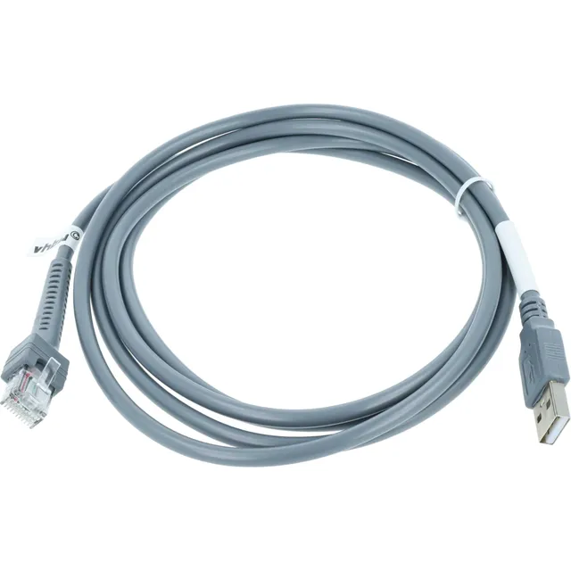 vhbw Cavo Dati USB 2.0 a RJ45 per Zebra DS2208 Grigio 2 m