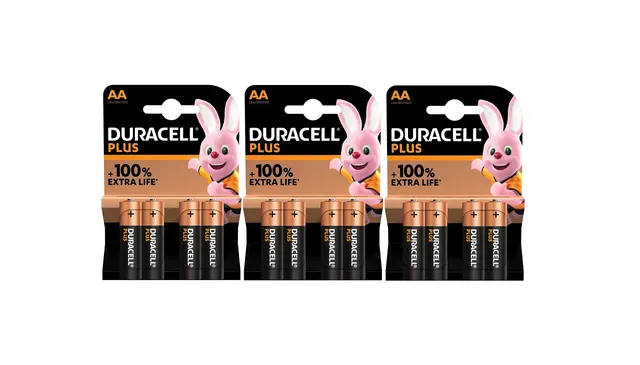 Duracell Plus pile stilo AA alcaline Plus 12 pezzi lunga durata