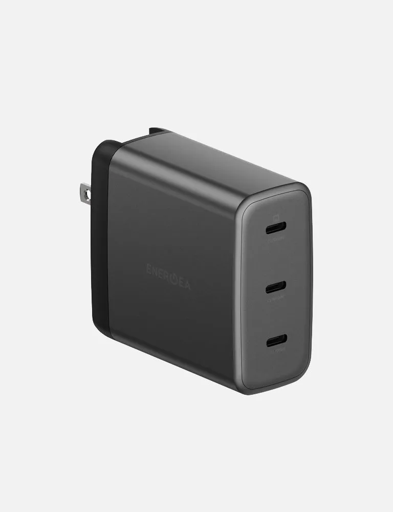 Energea AmpCharge GaN100 caricatore muro 100W 3 USB-C Gunmetal