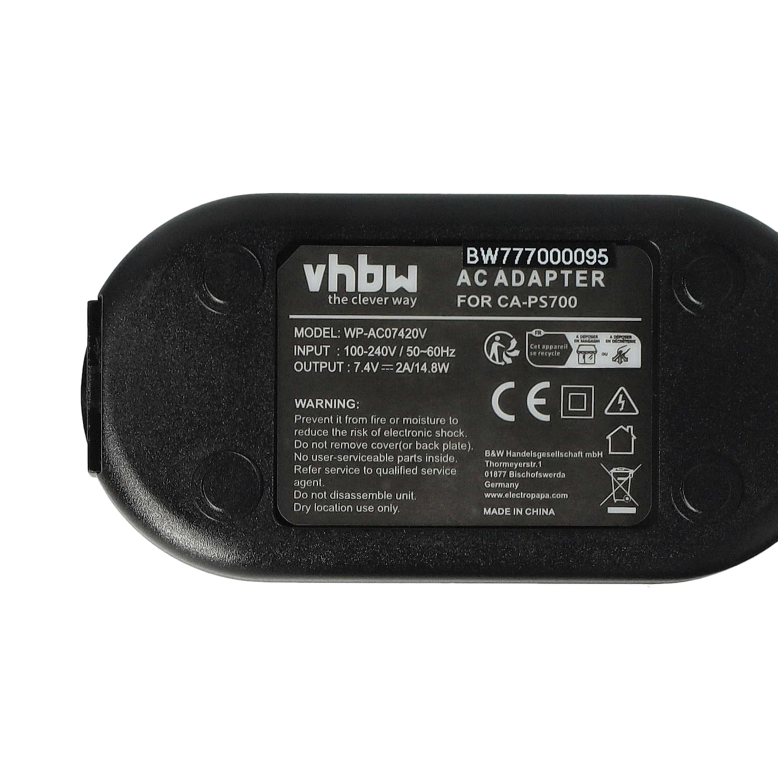 vhbw DR-E10 alimentatore fotocamera Canon EOS 4000D 2000D da rete 2m