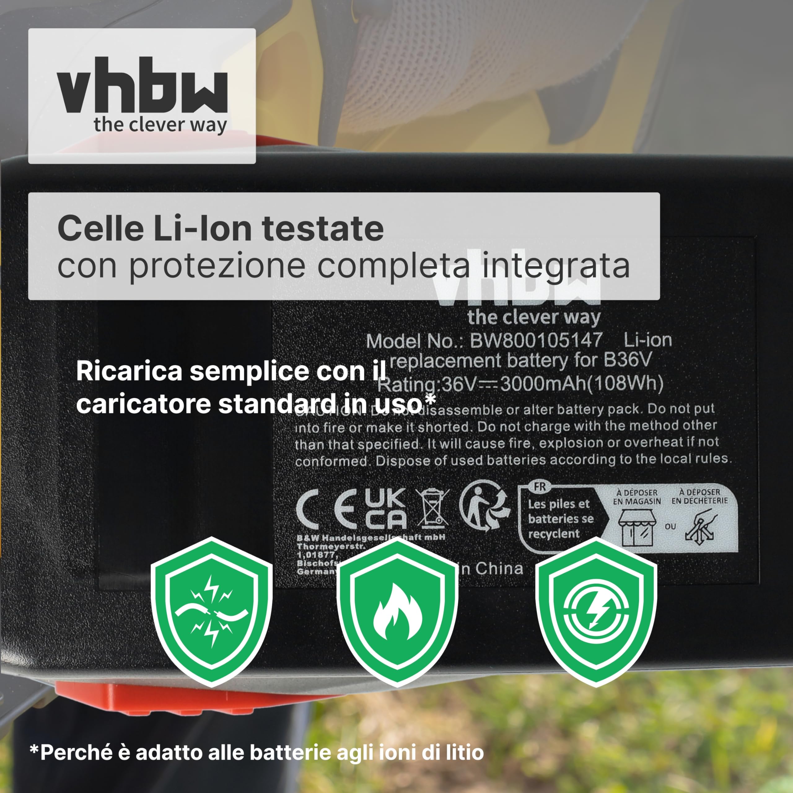 vhbw batteria Hilti TE 7A Li-Ion 36V 3000mAh 2 pezzi