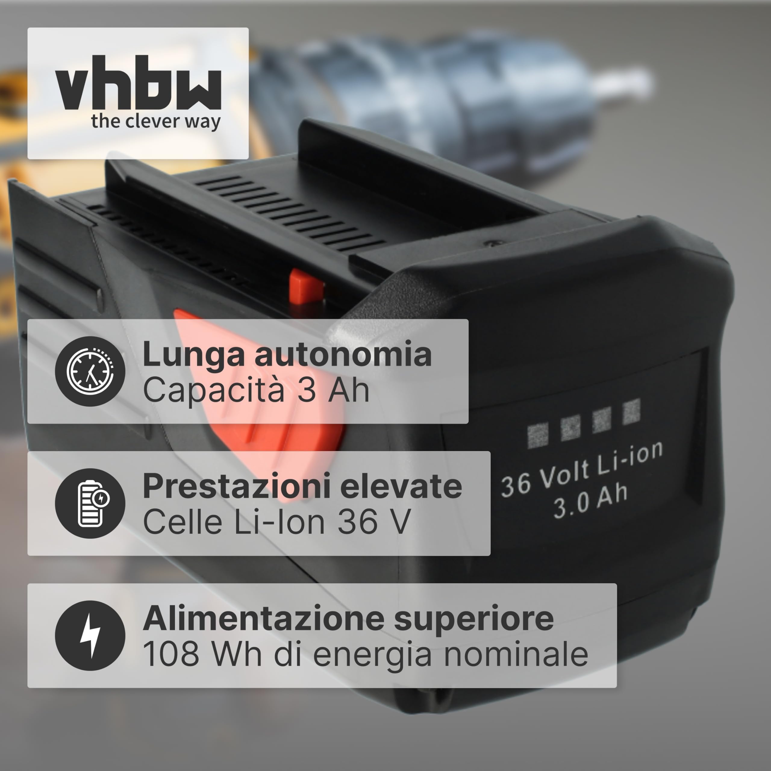 vhbw batteria Hilti TE 7A Li-Ion 36V 3000mAh 2 pezzi