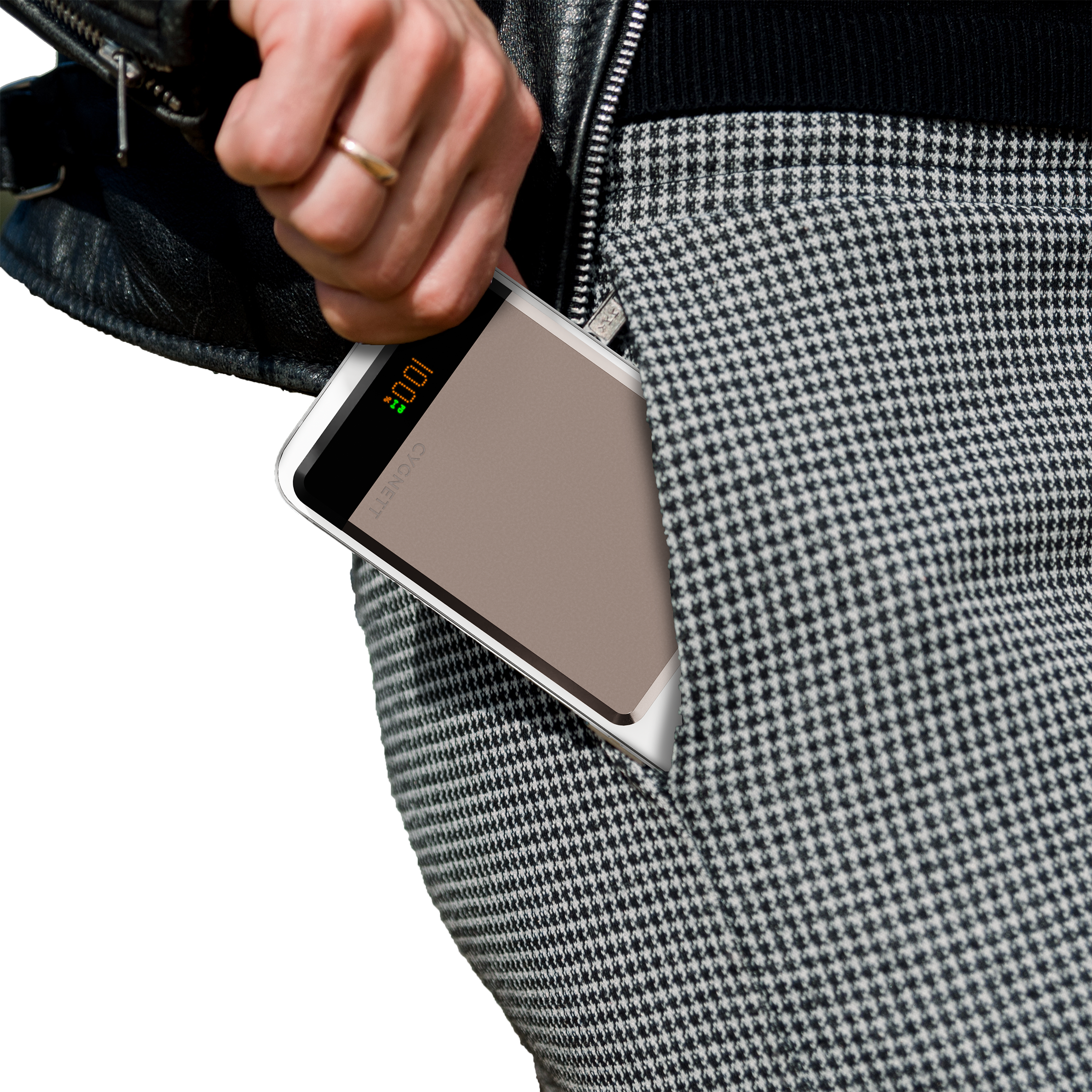 Cygnett MagSlim power bank wireless magnetico 5000mAh champagne