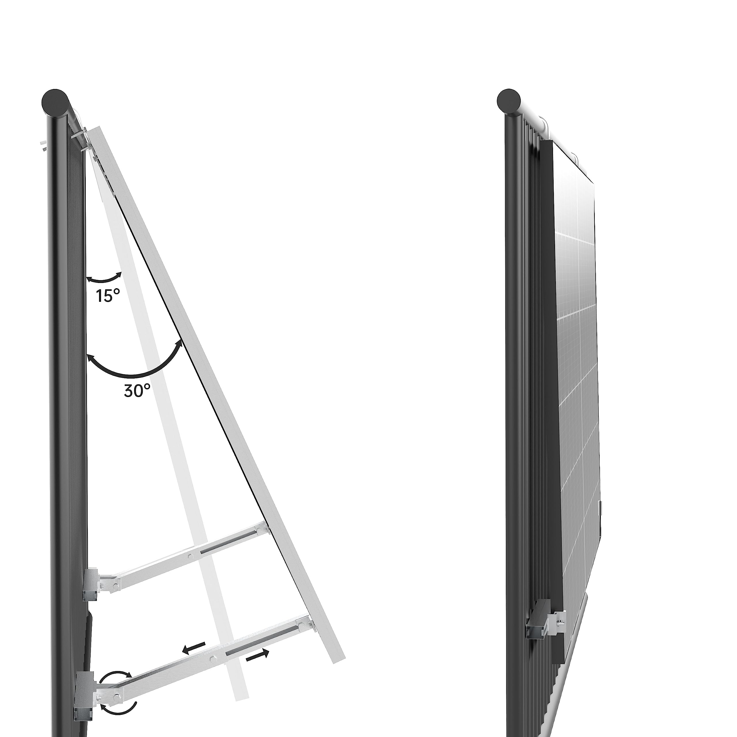 Leicke ULL staffa per pannello solare balcone alluminio