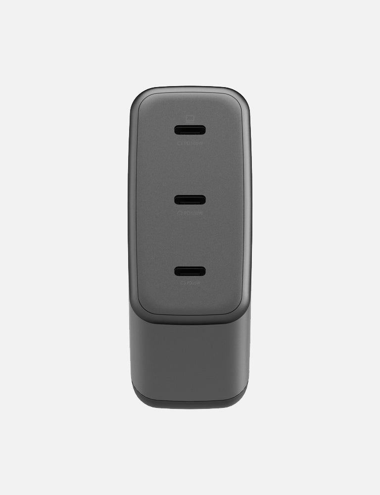 Energea AmpCharge GaN100 caricatore muro 100W 3 USB-C Gunmetal
