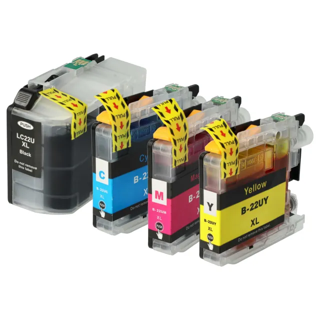 vhbw 4x Cartucce stampante Brother MFC-J985DW LC22U CMYK chip