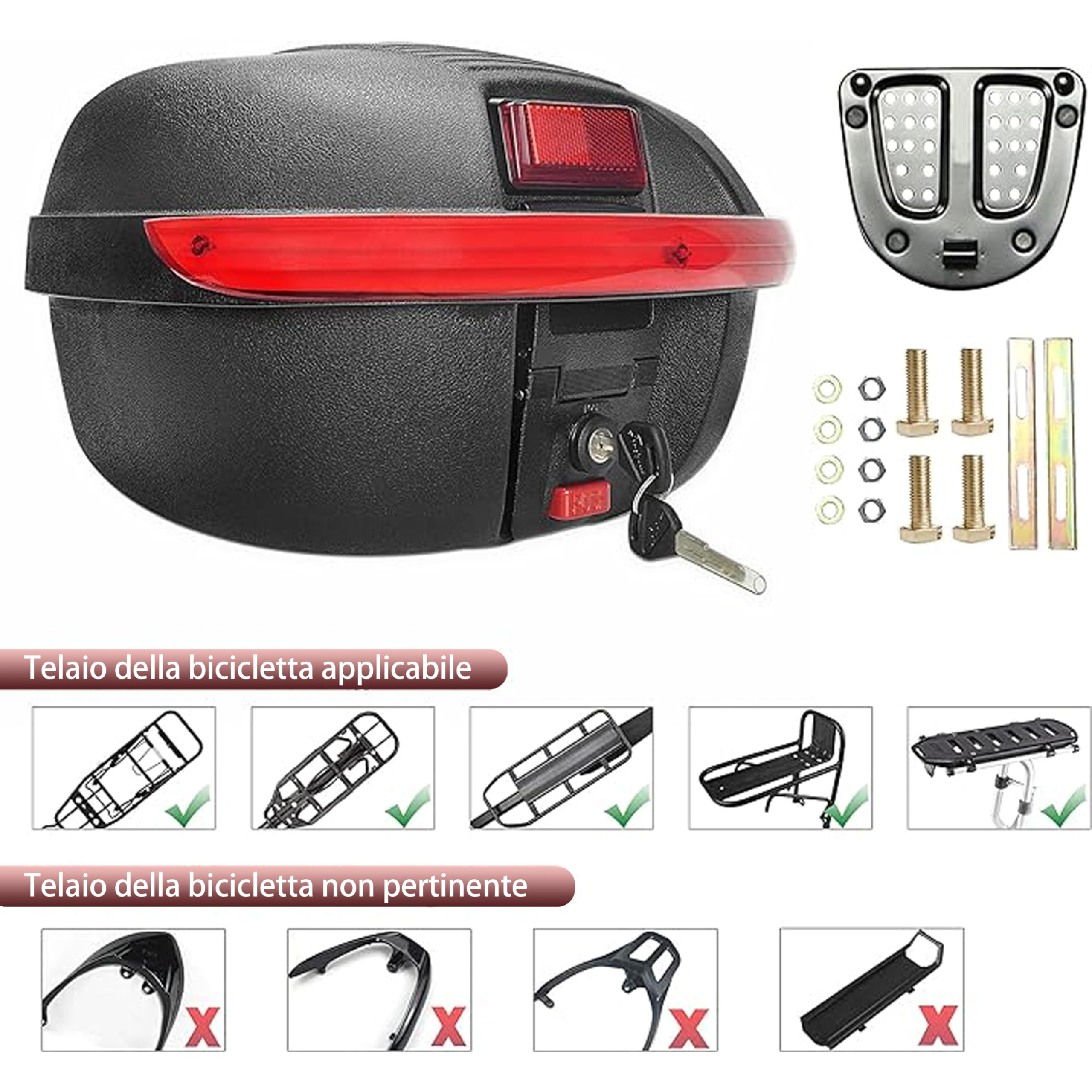 Leicke Bauletto Bici Posteriore 16 Litri Nero senza Allarme